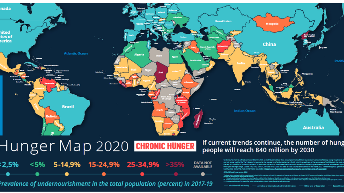 Hunger map of the world