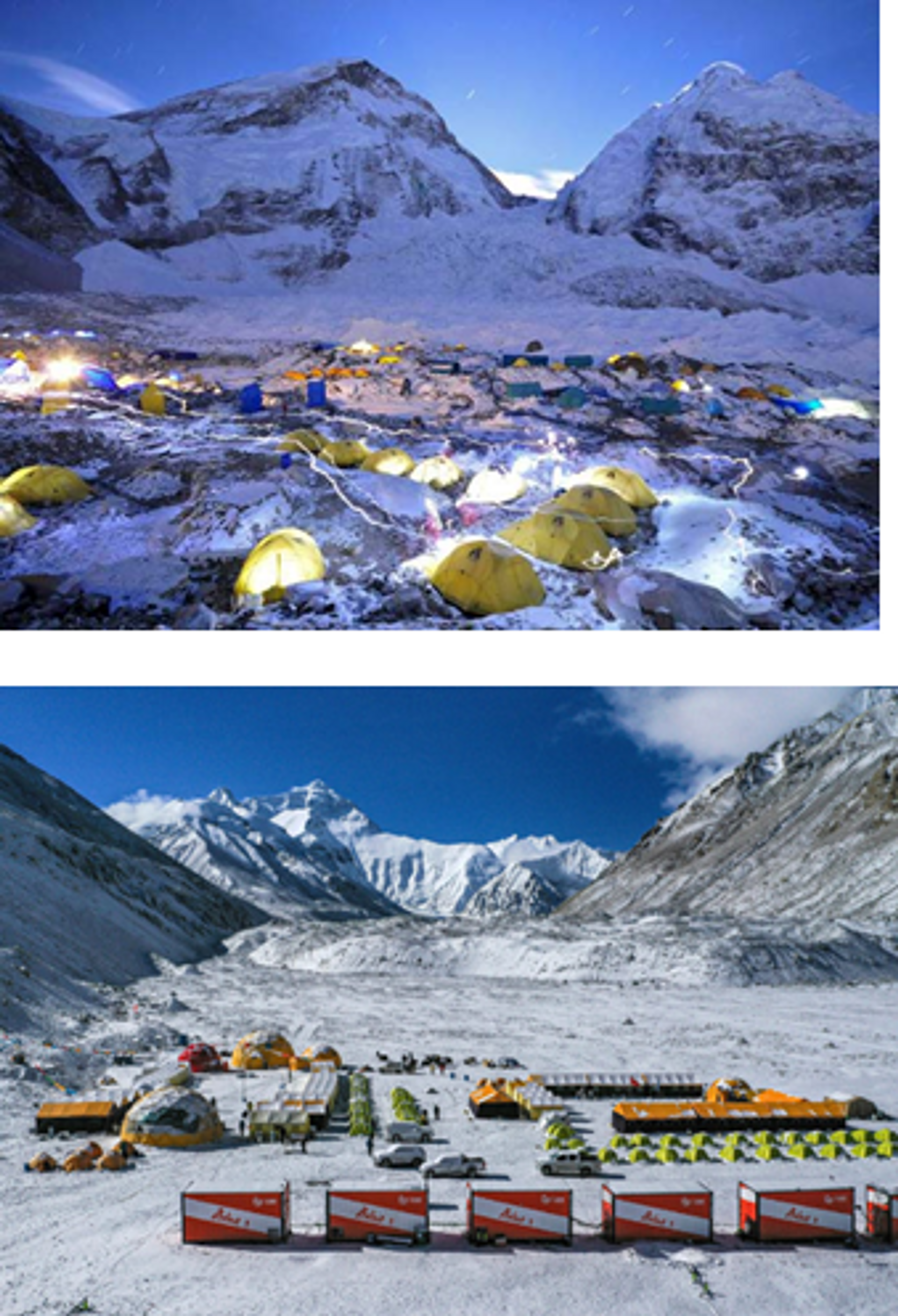 The two sides of Everest Base Camps