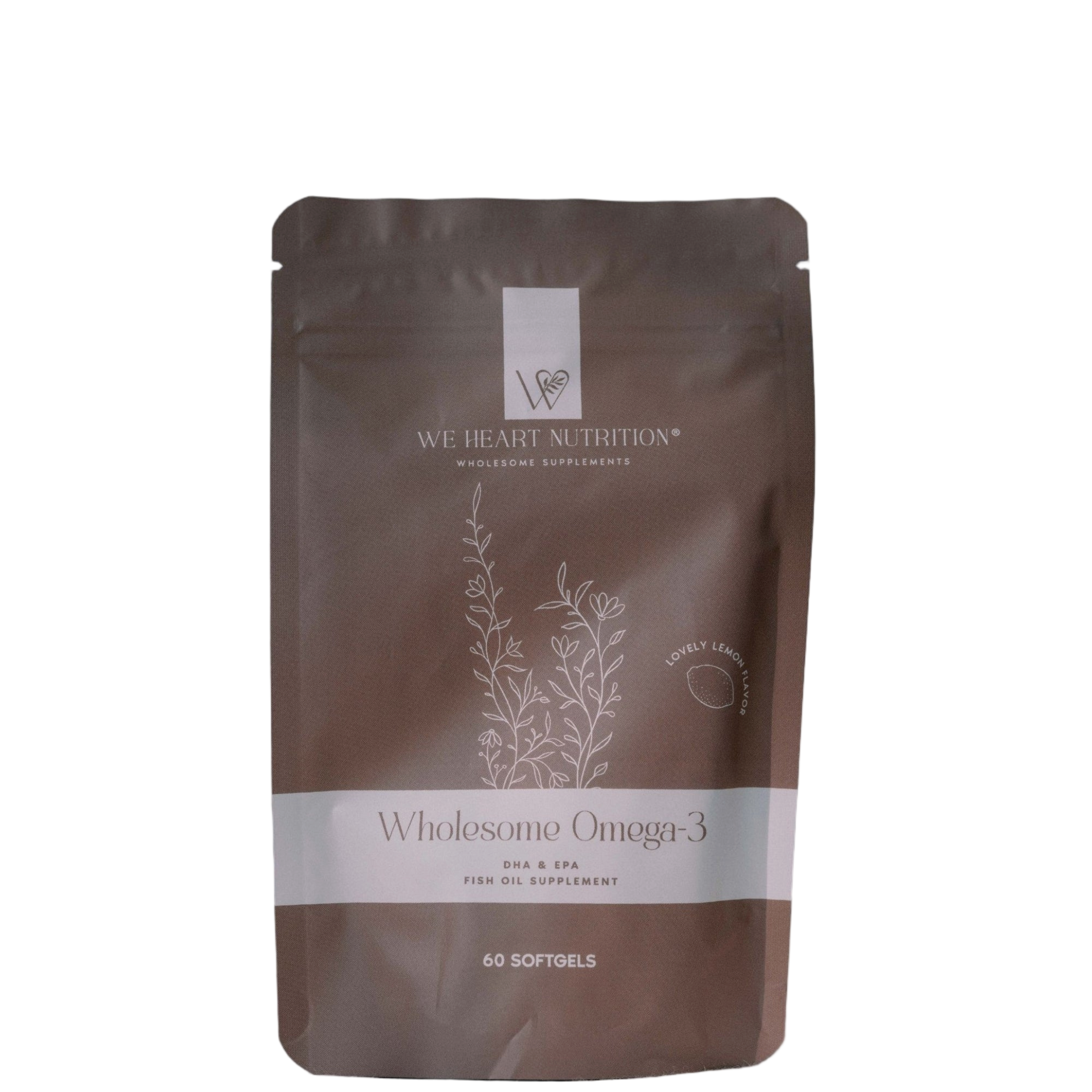 Bottle of Wholesome Omega-3 Refill Pack supplement