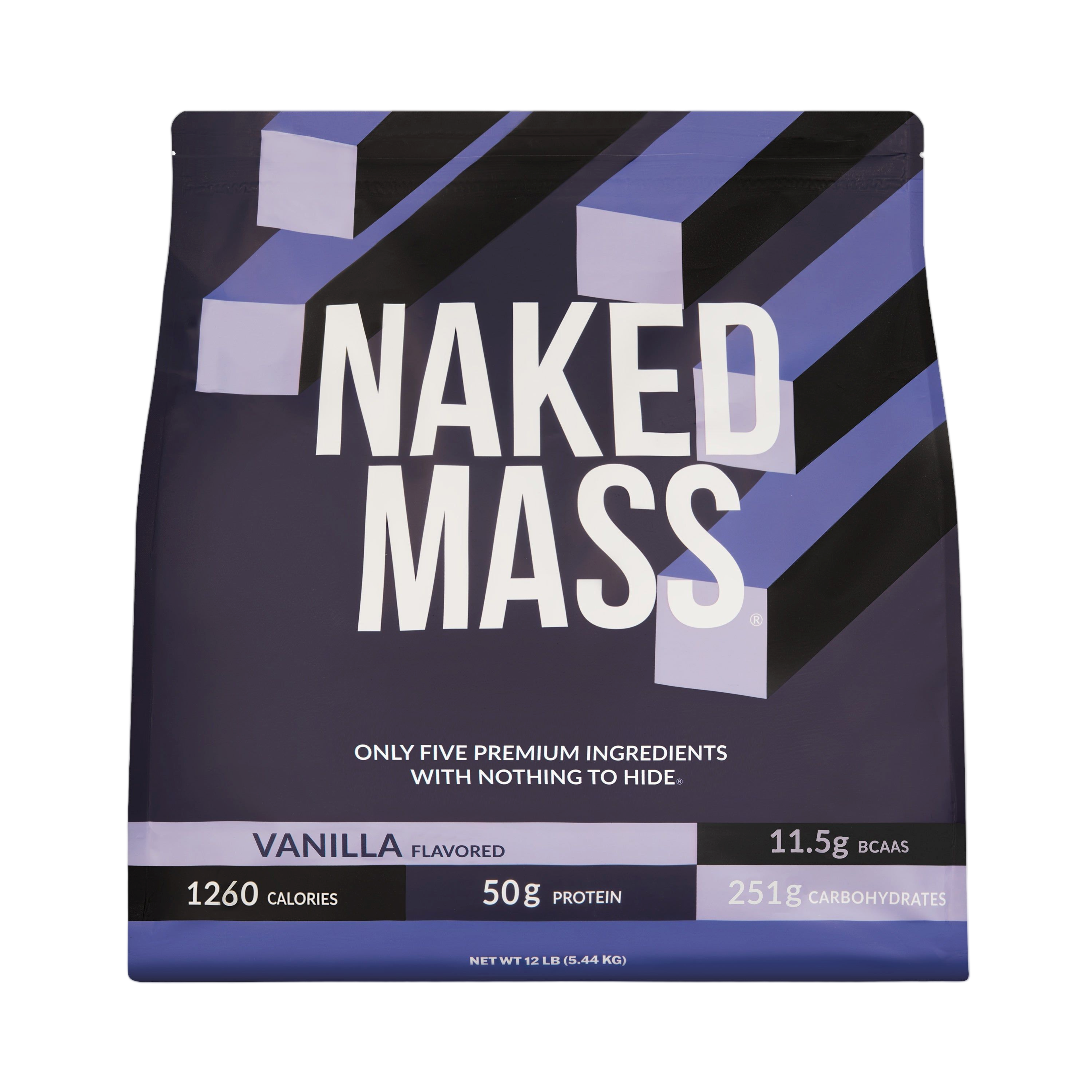 Container of Naked Vanilla Mass 12lb mass gainer supplement