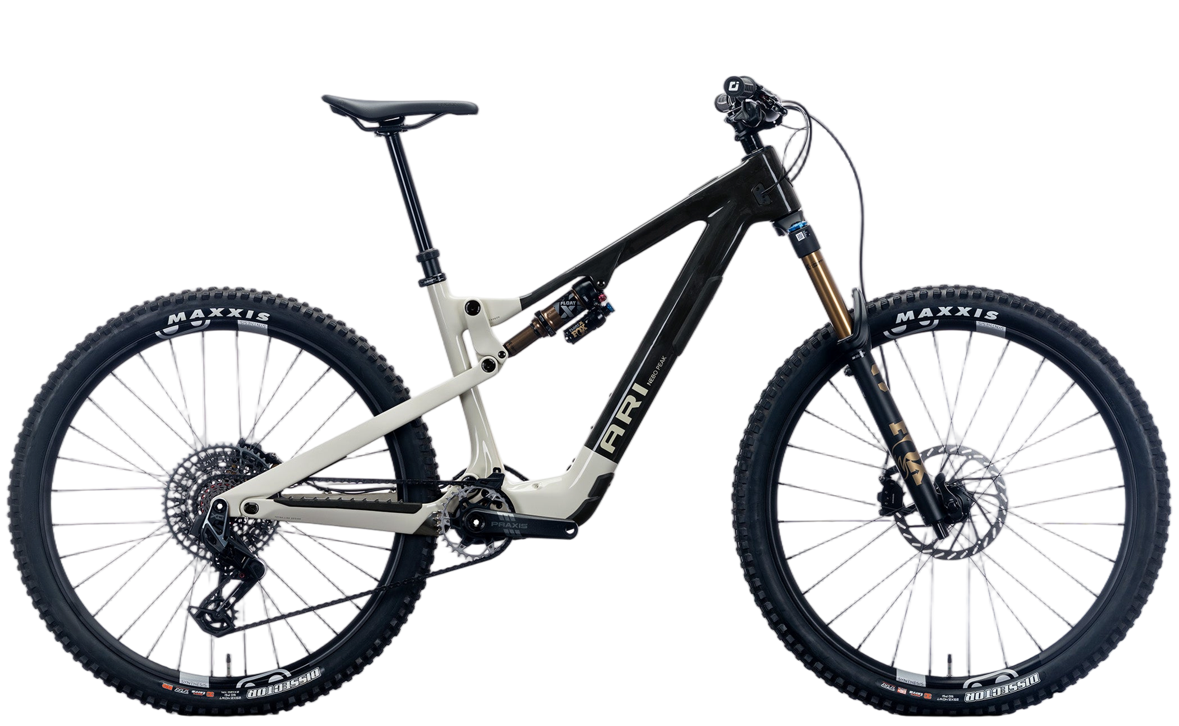 Black and white studio shot of Nebo Peak Pro mountain bike