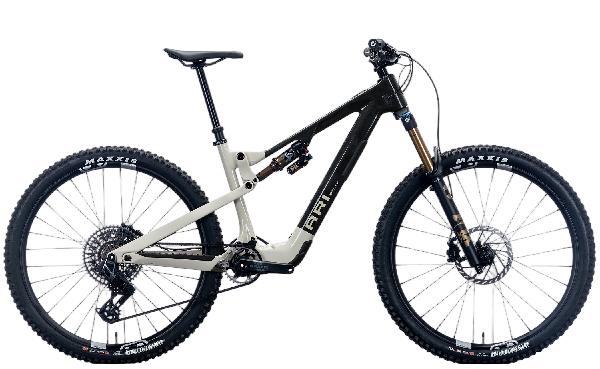 Black and white studio shot of Nebo Peak Pro mountain bike