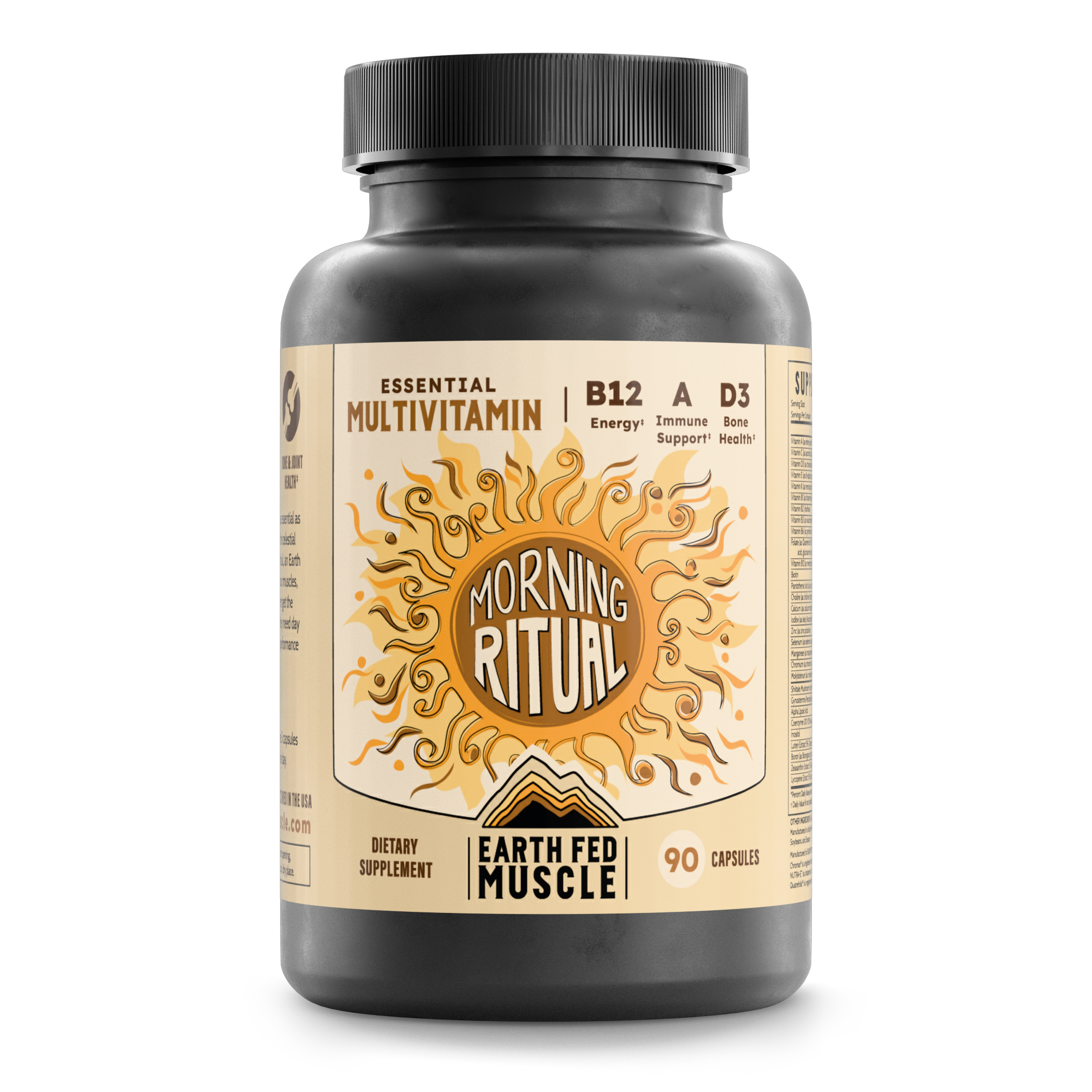 Bottle of Earth Fed Muscle Morning Ritual Multivitamin