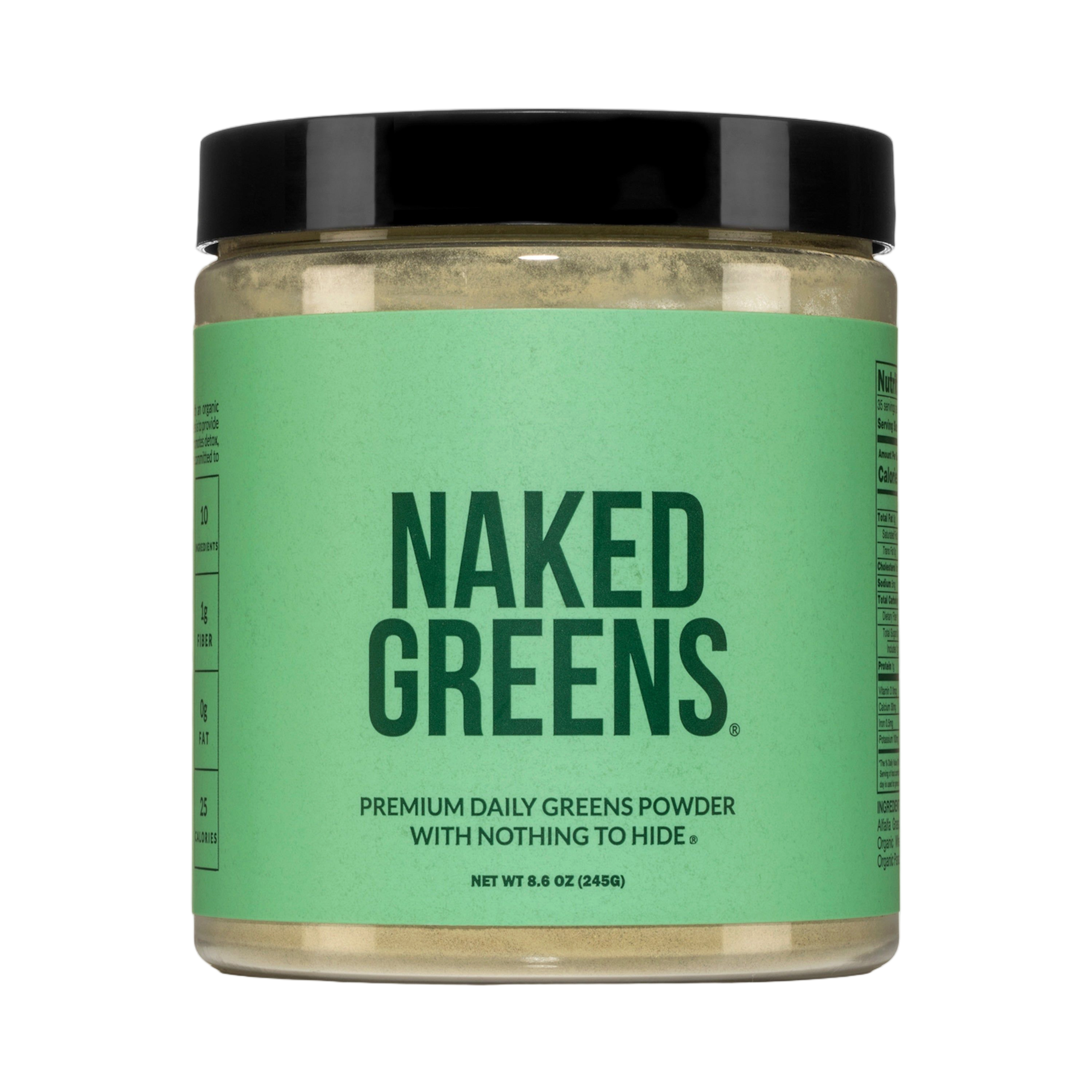 Scoop of green powder surrounded by fresh organic vegetables