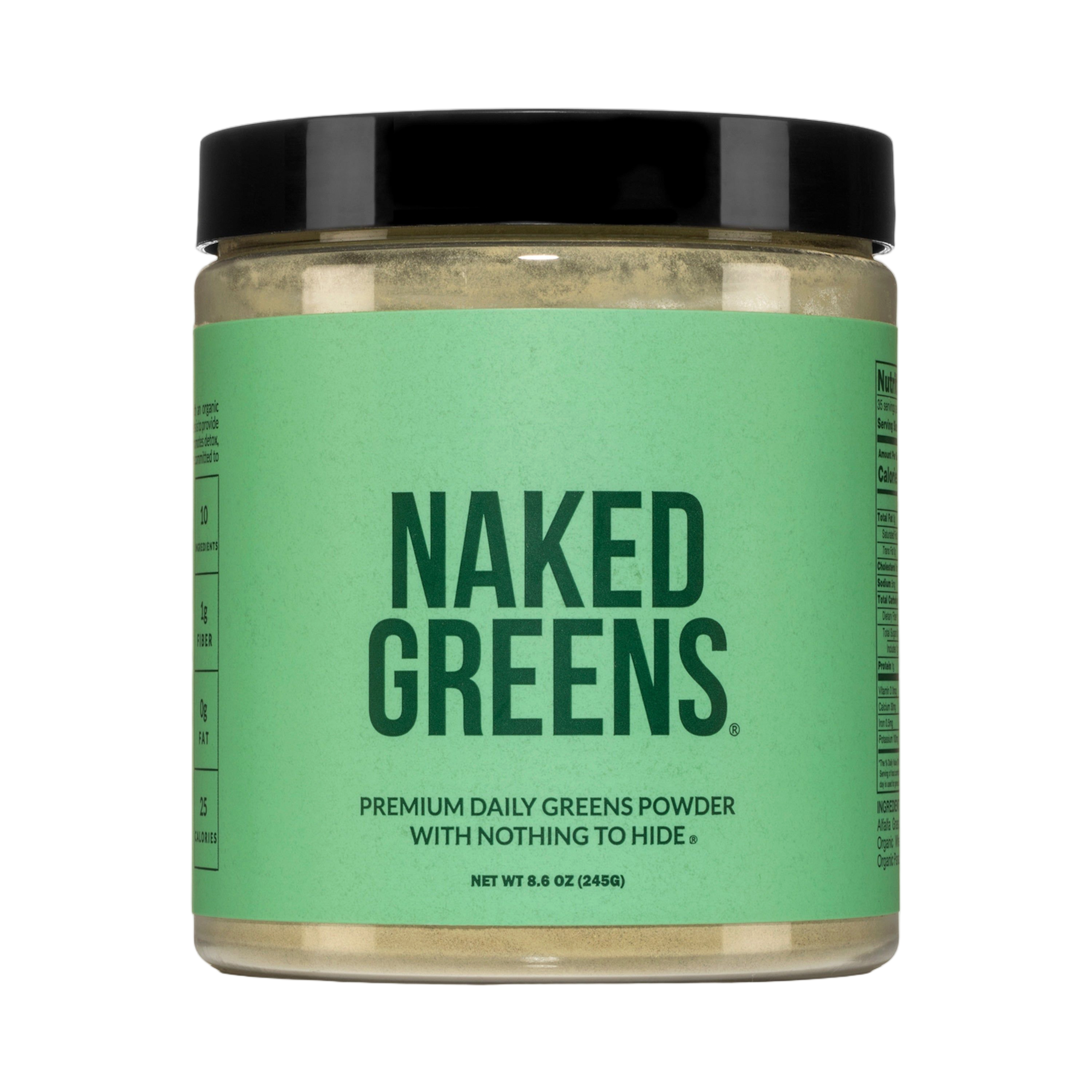 Scoop of green powder surrounded by fresh organic vegetables