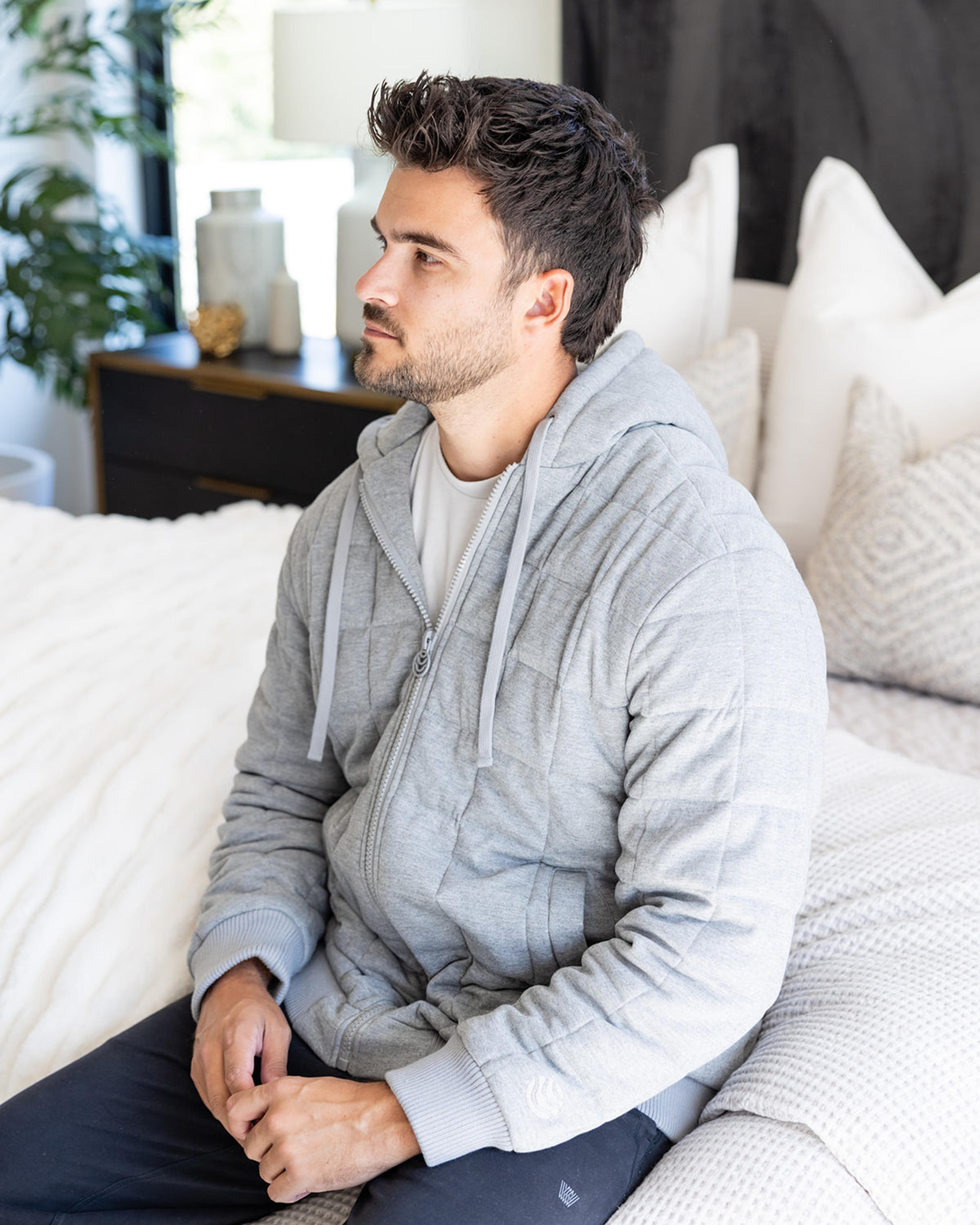 Product image for Thera 10 lb Weighted Hoodie in Soothing Grey