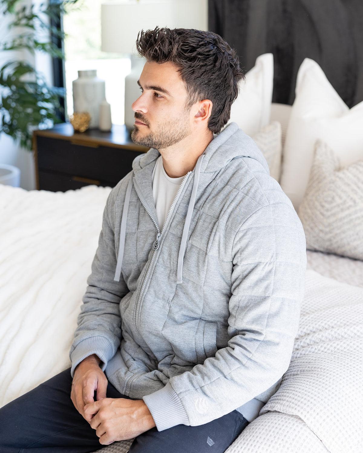 Product image for Thera 10 lb Weighted Hoodie in Soothing Grey