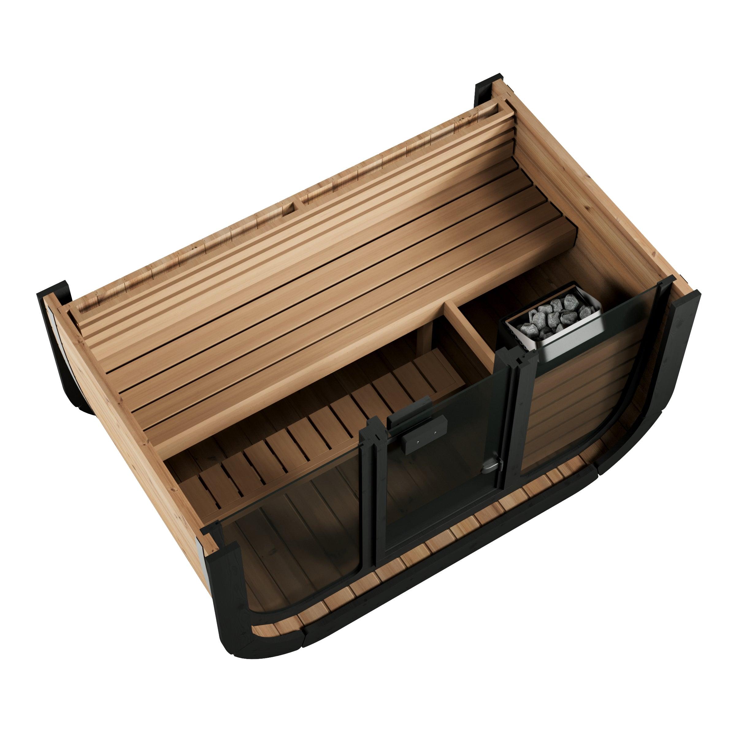 SaunaLife CL4G Cube Series 3-person Outdoor Sauna Natural Finish image 2