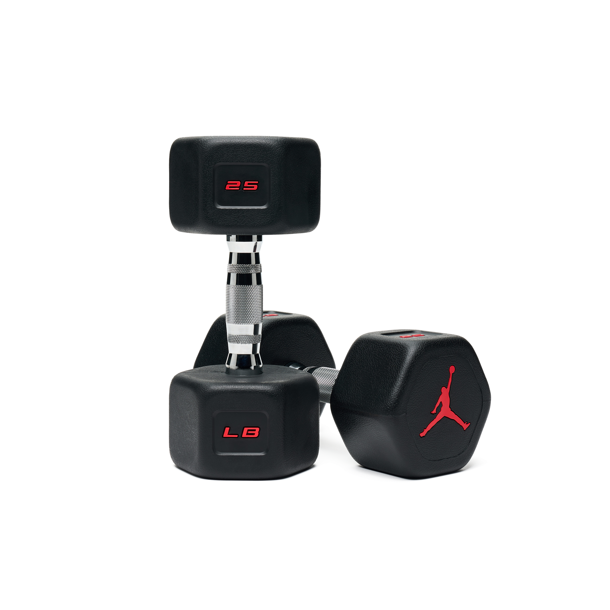 Rubber dumbbell head with elephant print and Jumpman logo