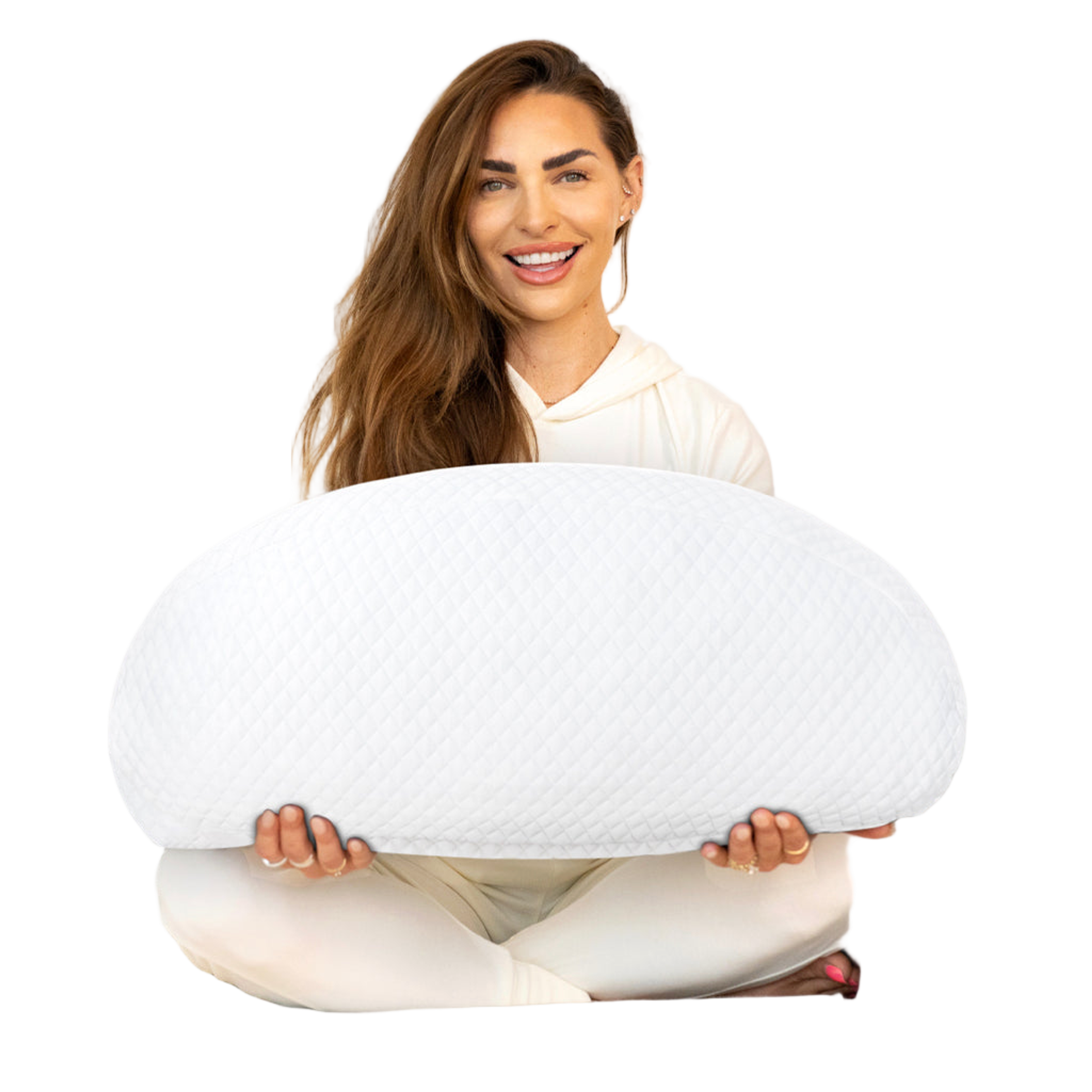 Pod Pillow displayed on a bed