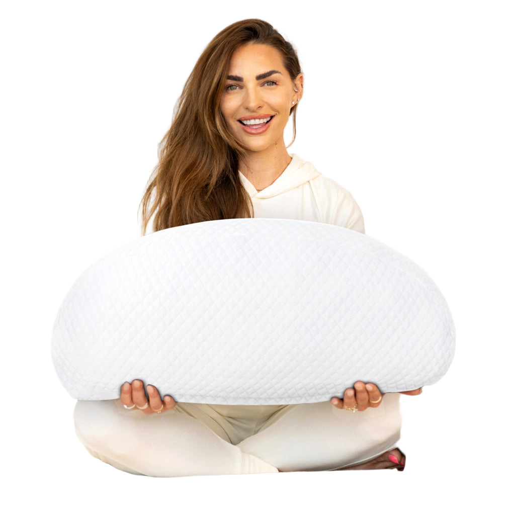 Pod Pillow displayed on a bed