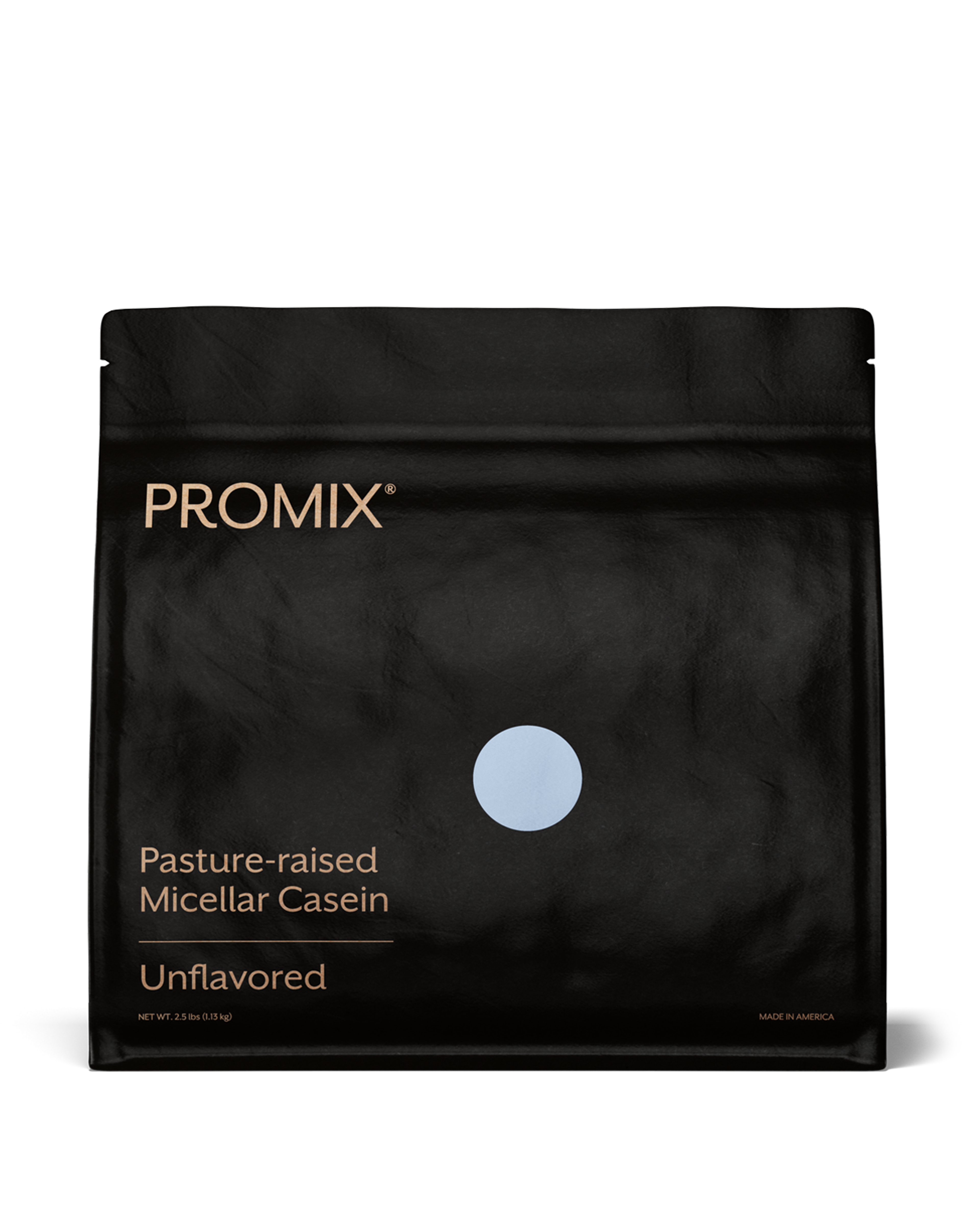 Promix 2.5lb unflavored micellar casein protein powder packaging