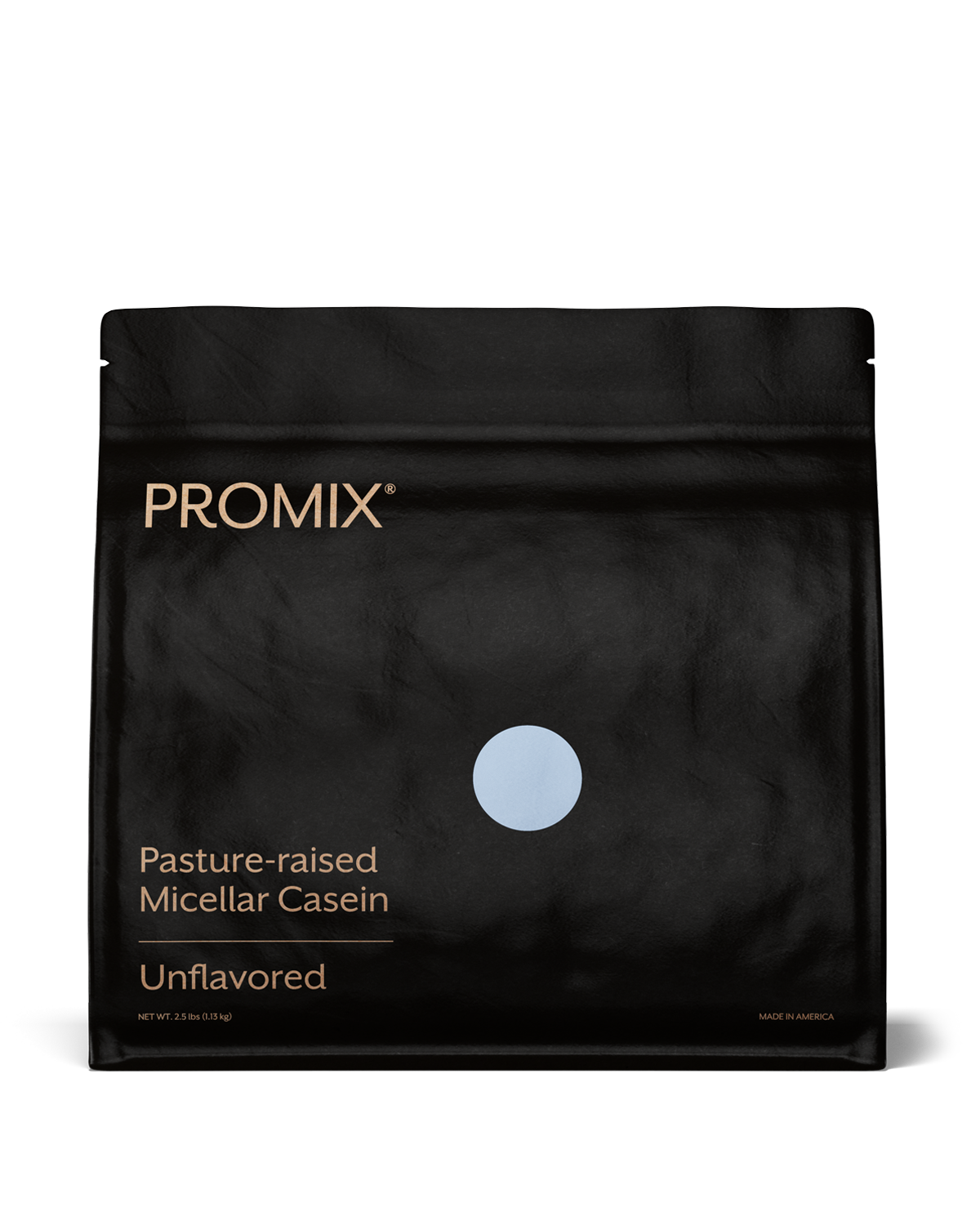 Promix 2.5lb unflavored micellar casein protein powder packaging