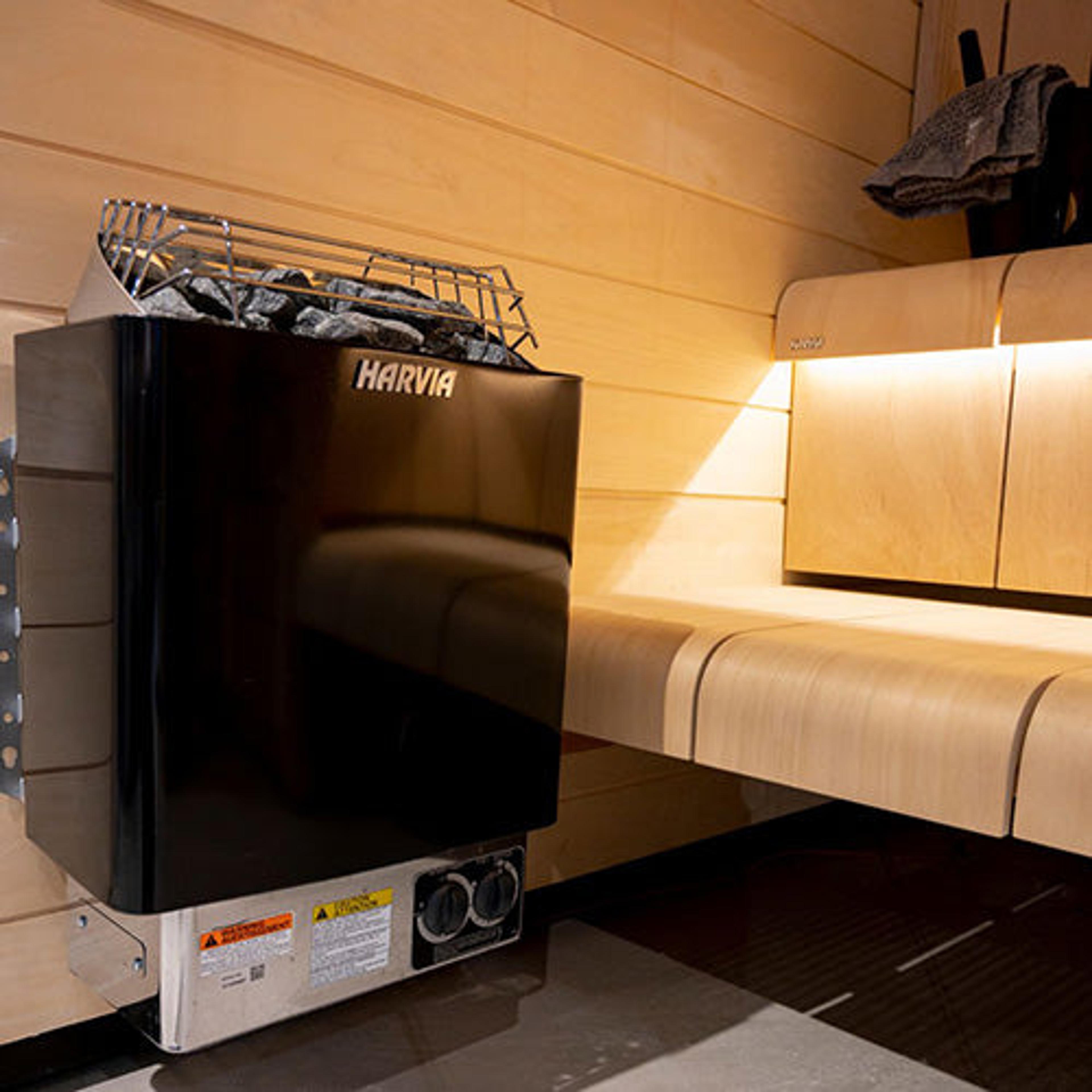 Harvia KIP80B 8kW 240V Electric Sauna Heater With Built-In Controls Package in Stainless Steel