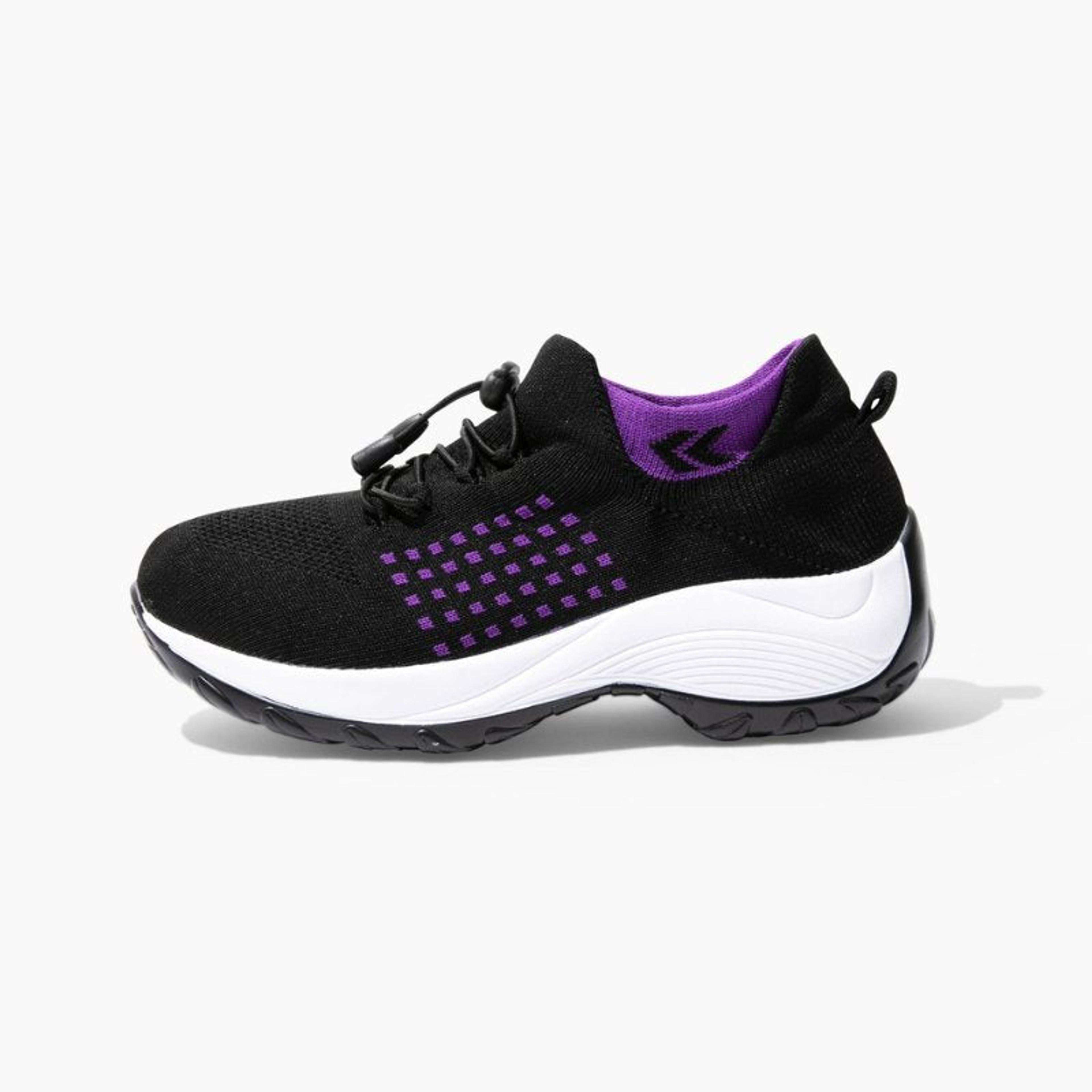 Ortho Stretch Cushion Shoe in Black Purple
