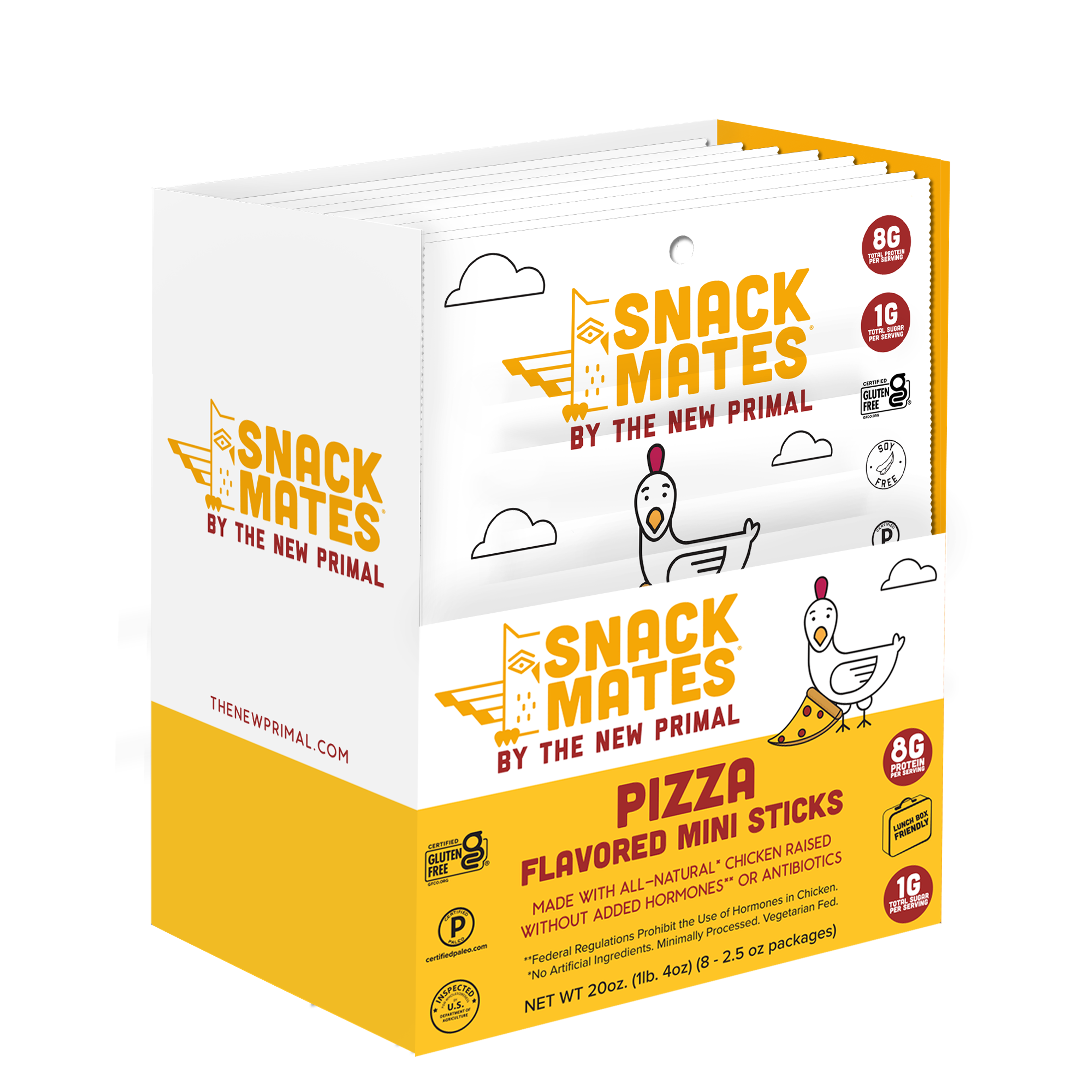 Snack Mates Chicken Pizza Mini Meat Sticks (8 Packs, 40 Mini-Sticks)