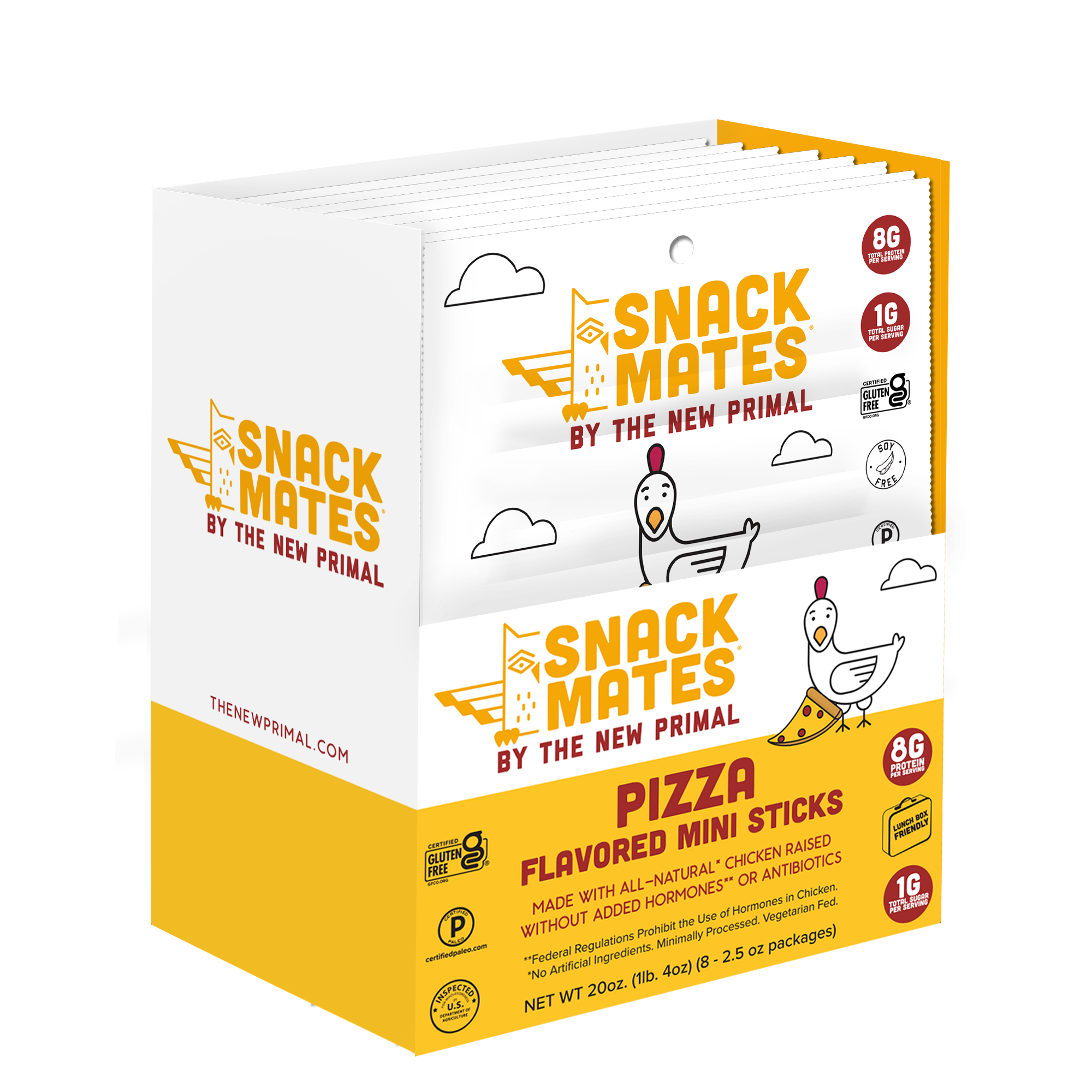 Snack Mates Chicken Pizza Mini Meat Sticks (8 Packs, 40 Mini-Sticks)