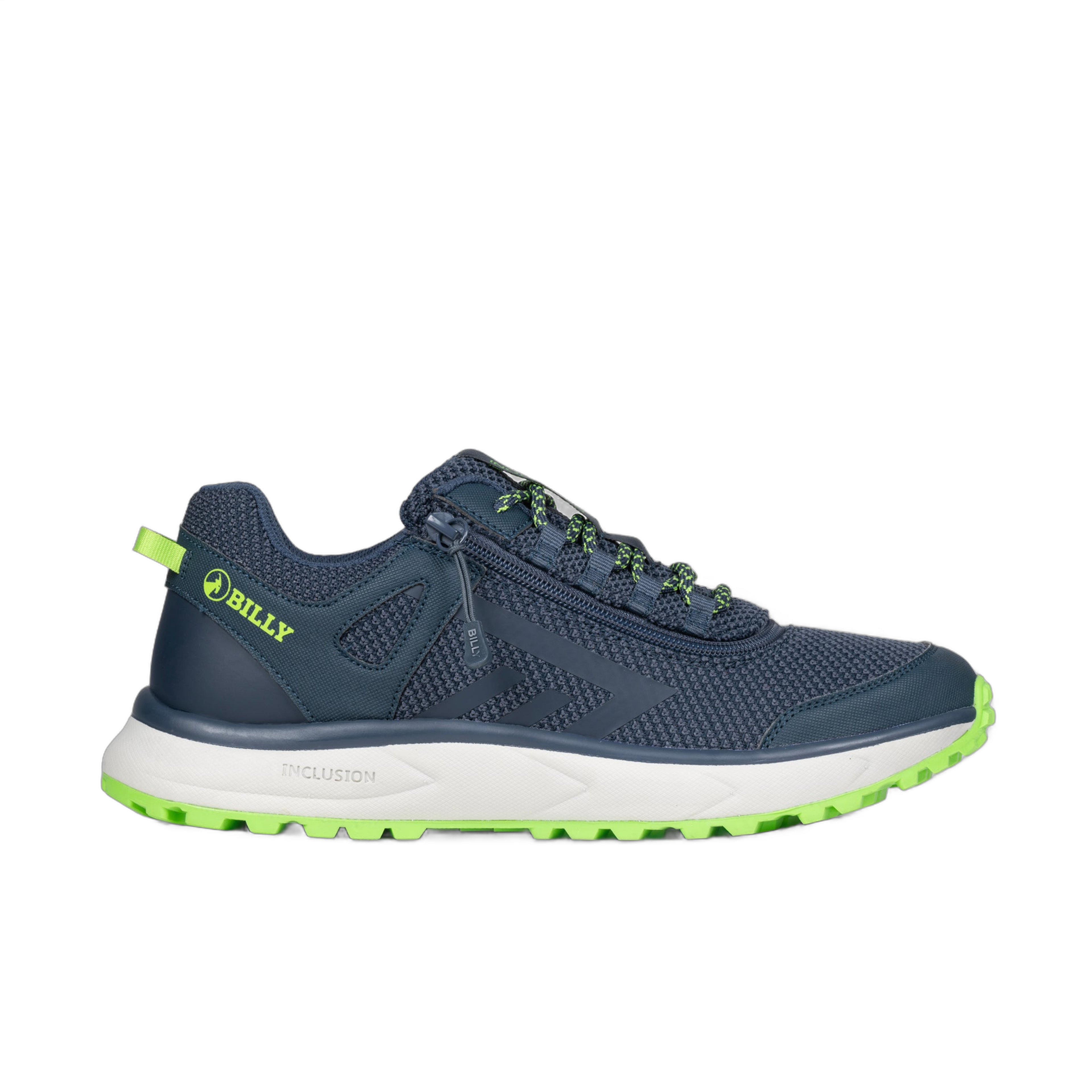 Men's Navy/Green BILLY Inclusion Trail Zipper Shoes