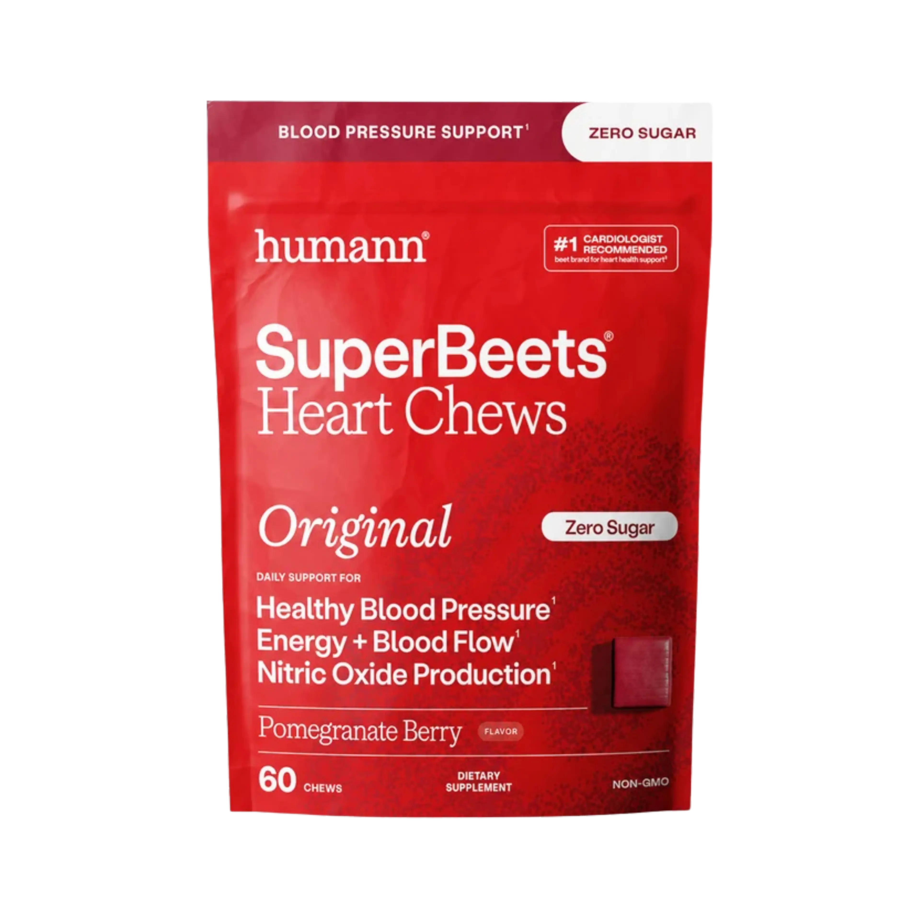SuperBeets Heart Chews Zero Sugar 60-count package