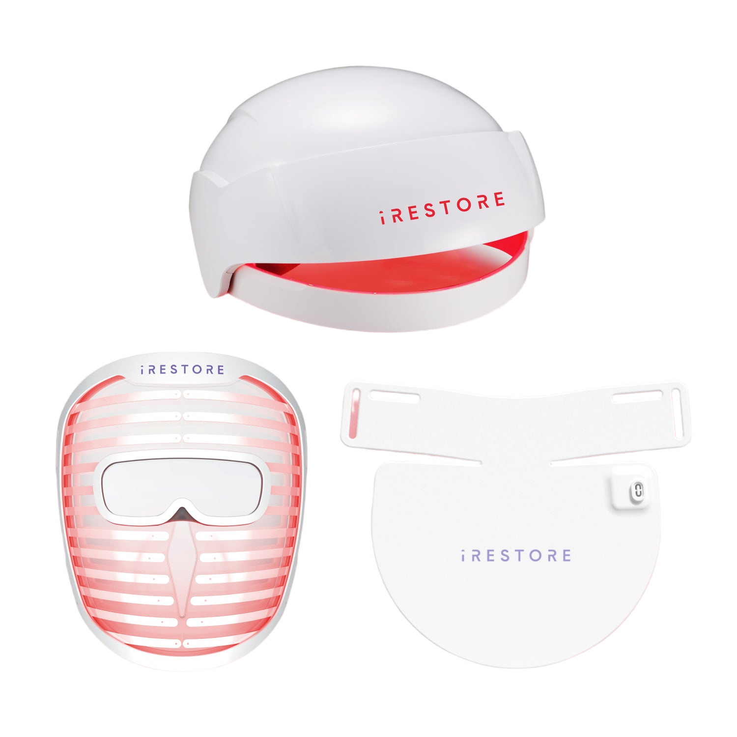 iRESTORE Essential laser cap with Illumina face and neck masks bundle