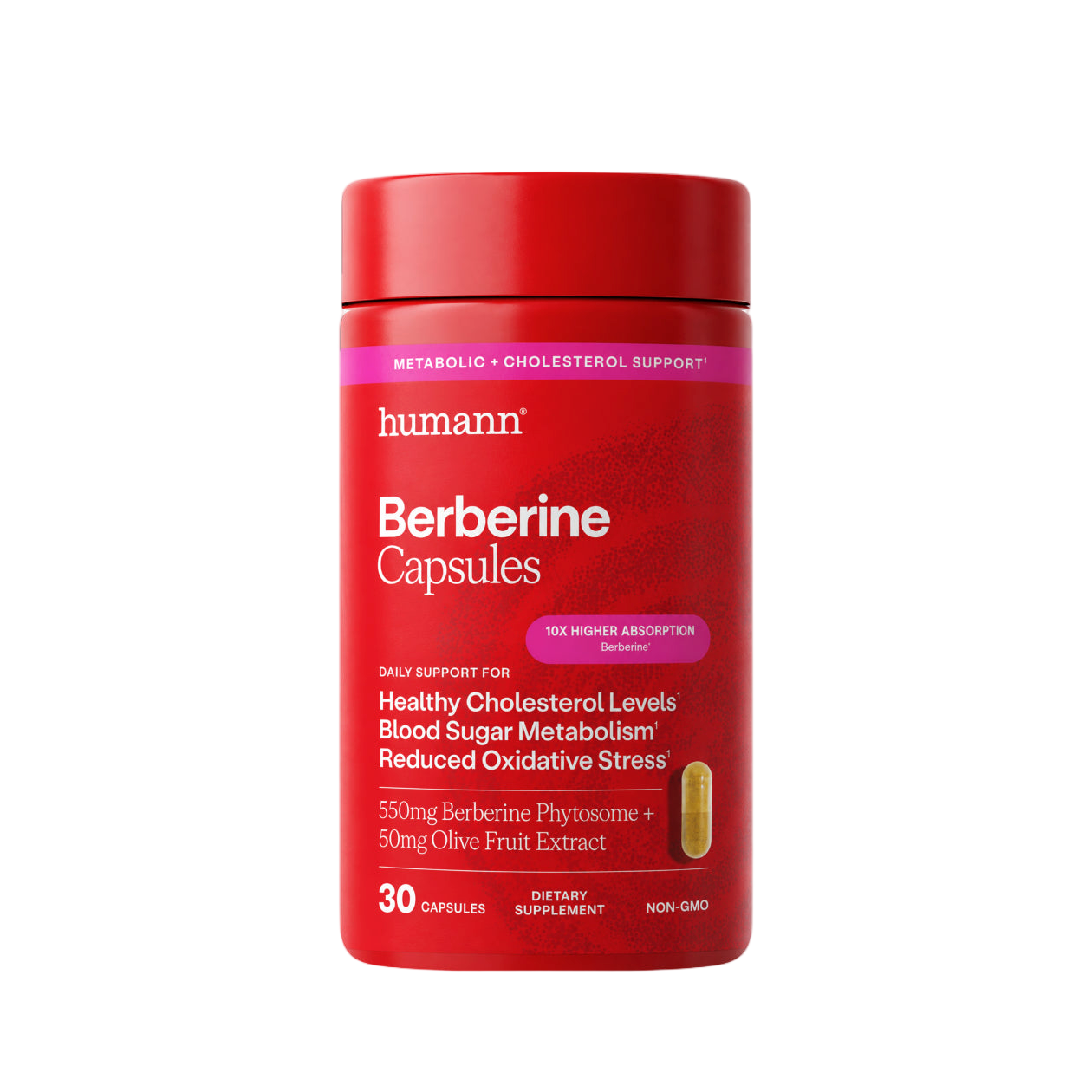 Bottle of SuperBerine 30-count berberine capsules