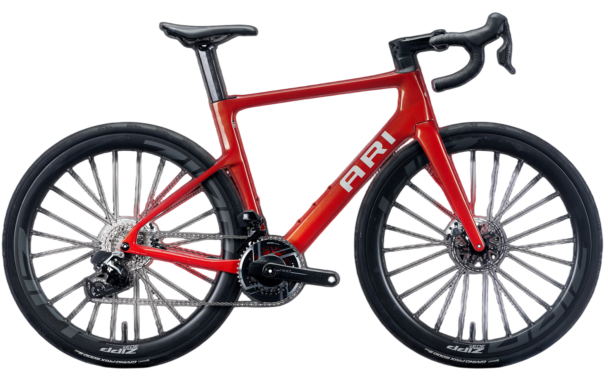 Red and black Veyo kids bike, side view
