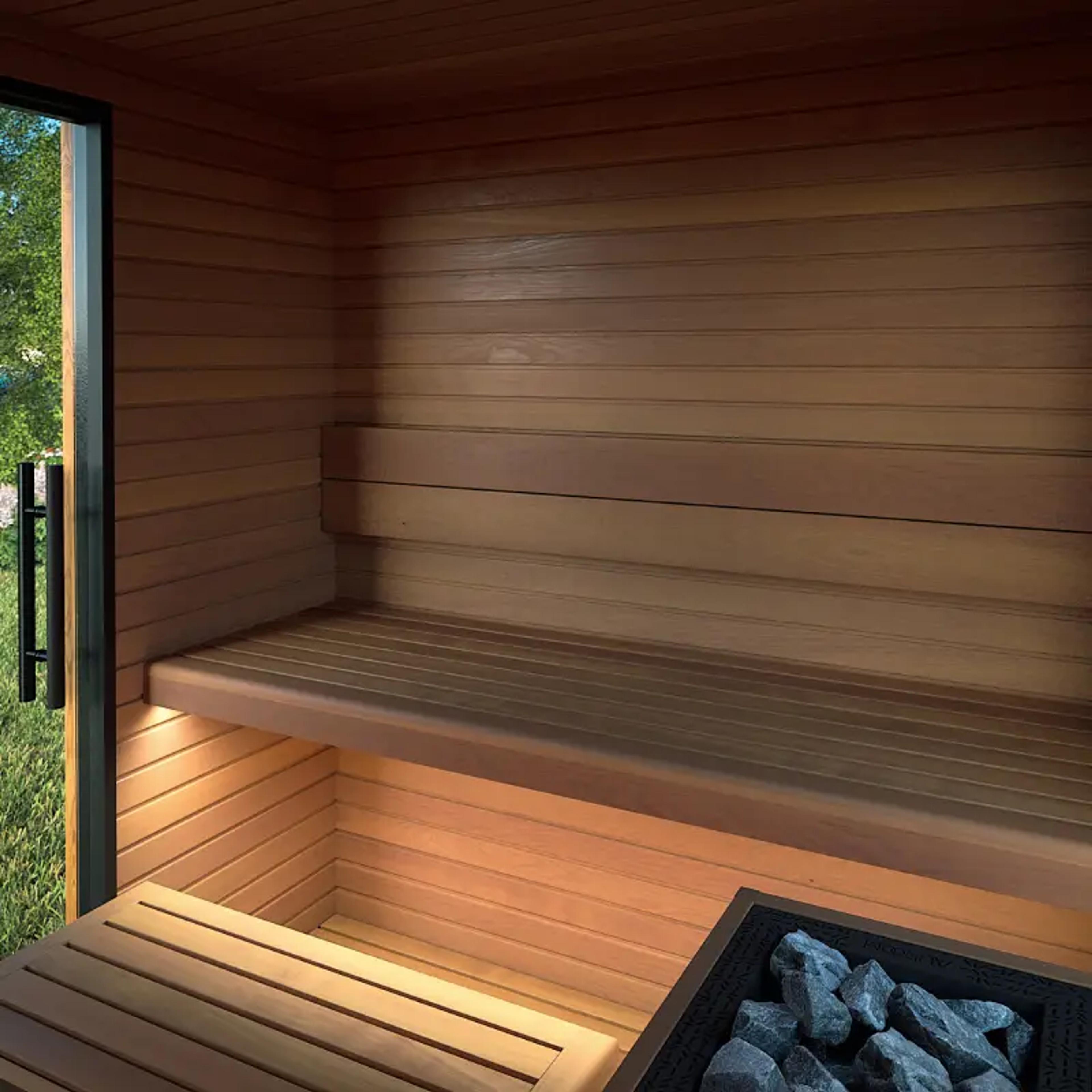 Garda Outdoor Cabin Sauna by Auroom - Choice of Thermo-Pine Finish