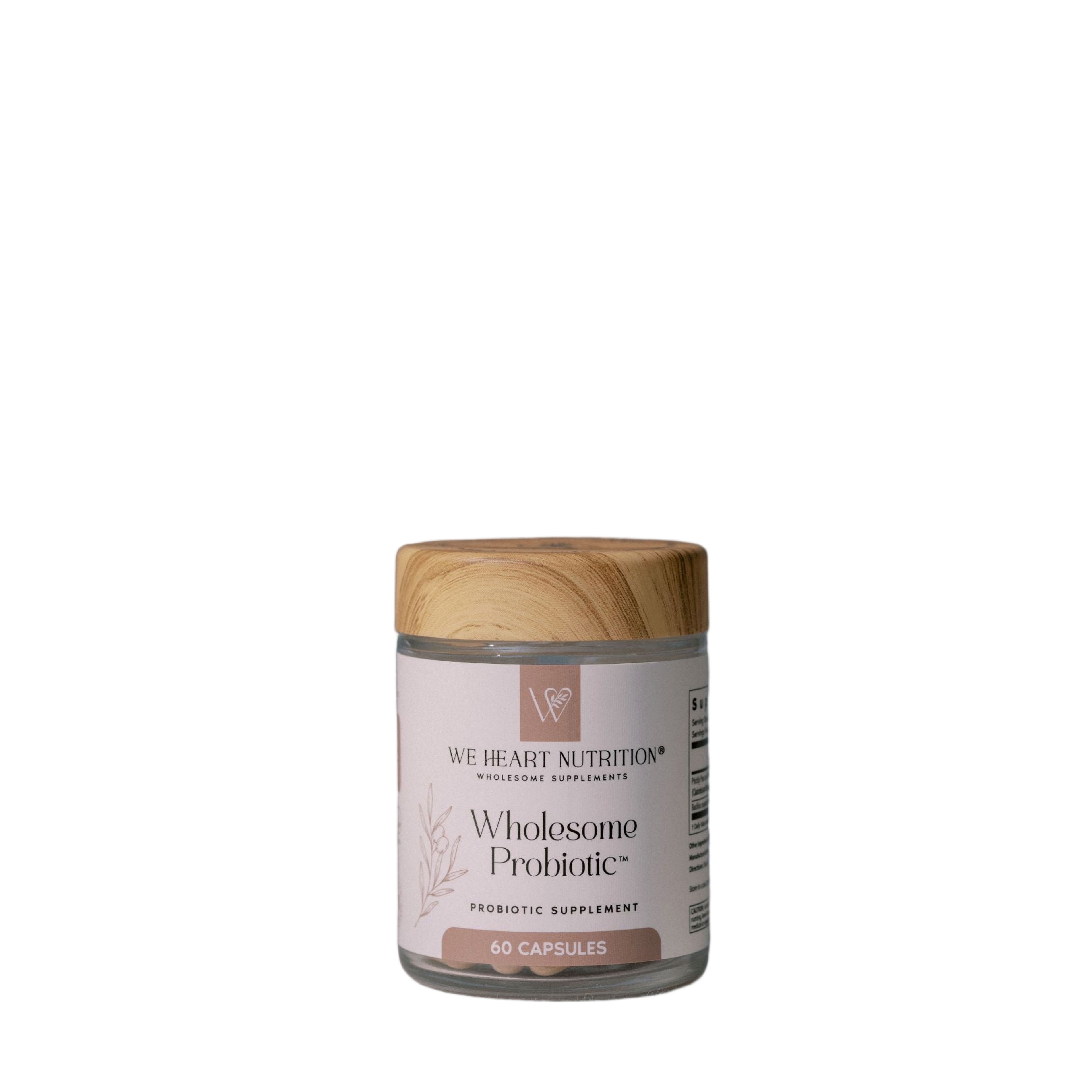 Bottle of Wholesome Probiotic supplement capsules