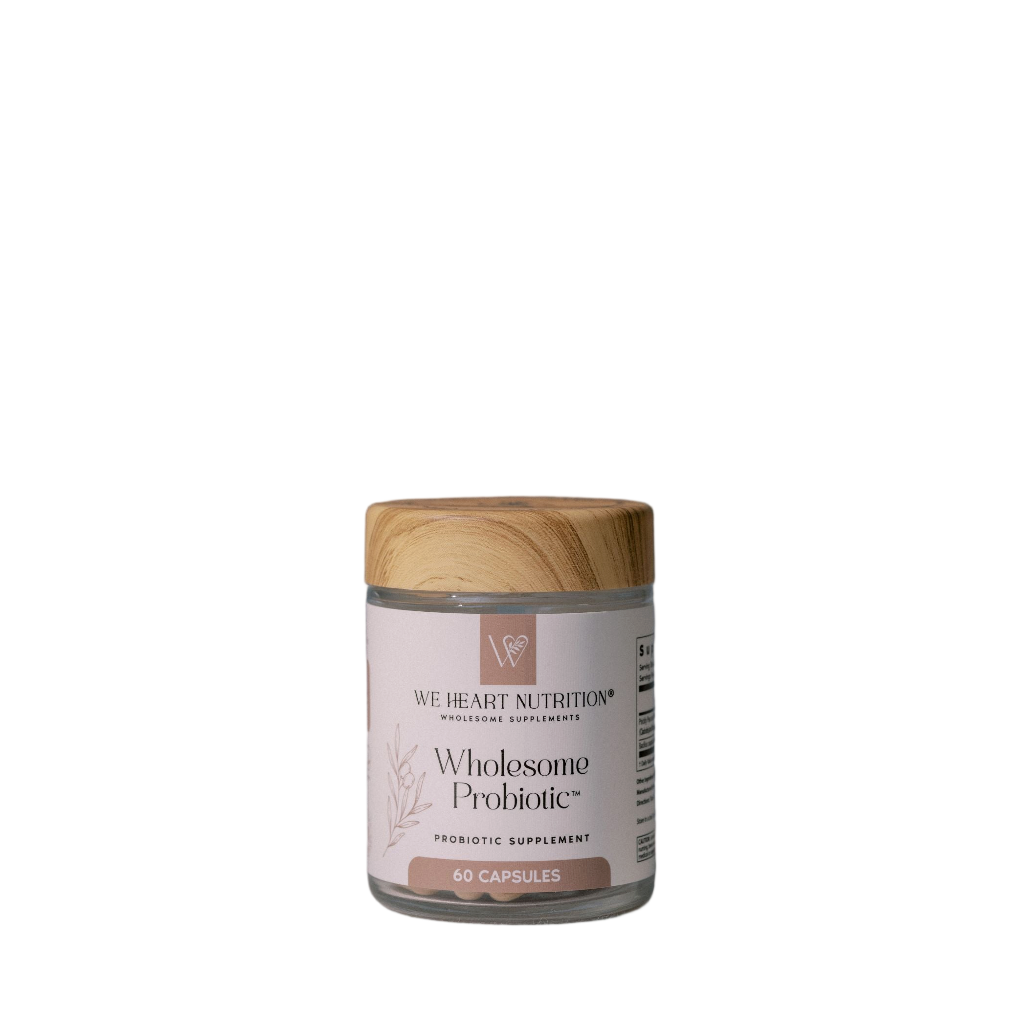 Bottle of Wholesome Probiotic supplement capsules