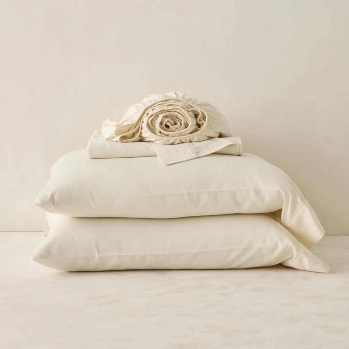 Product image for Breeze line Sheets | 100% Organic Cotton | Non-Toxic in Ivory