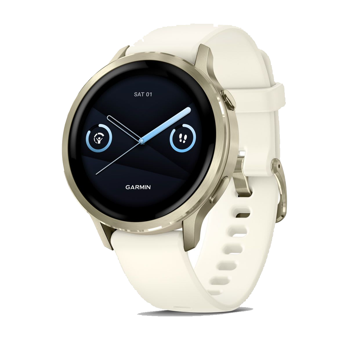 Product image for Venu® 4 in Lunar Gold with Bone Silicone Band