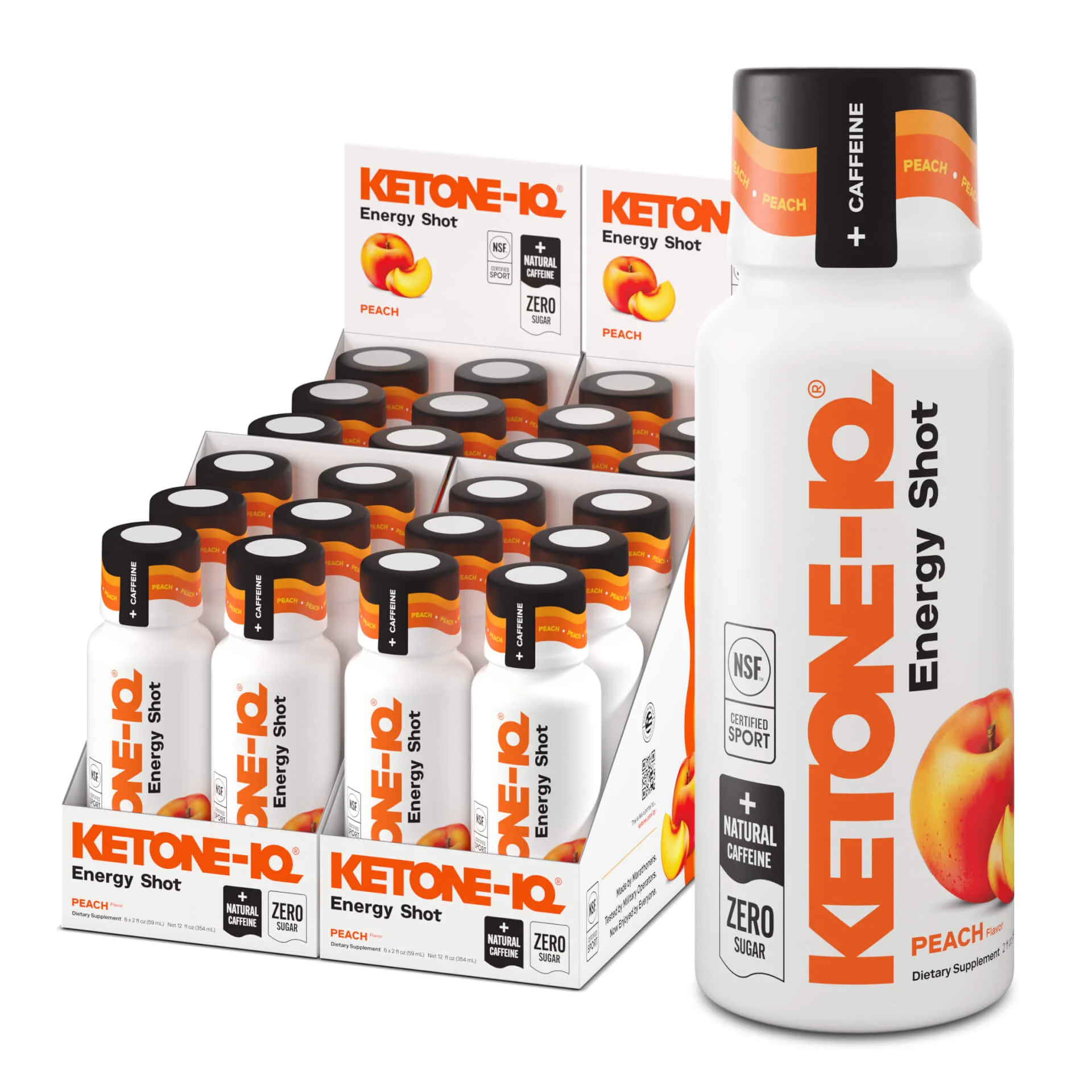 Ketone-IQ Ketone-IQ +Caffeine Shot Peach - HSA/FSA Eligible | Truemed