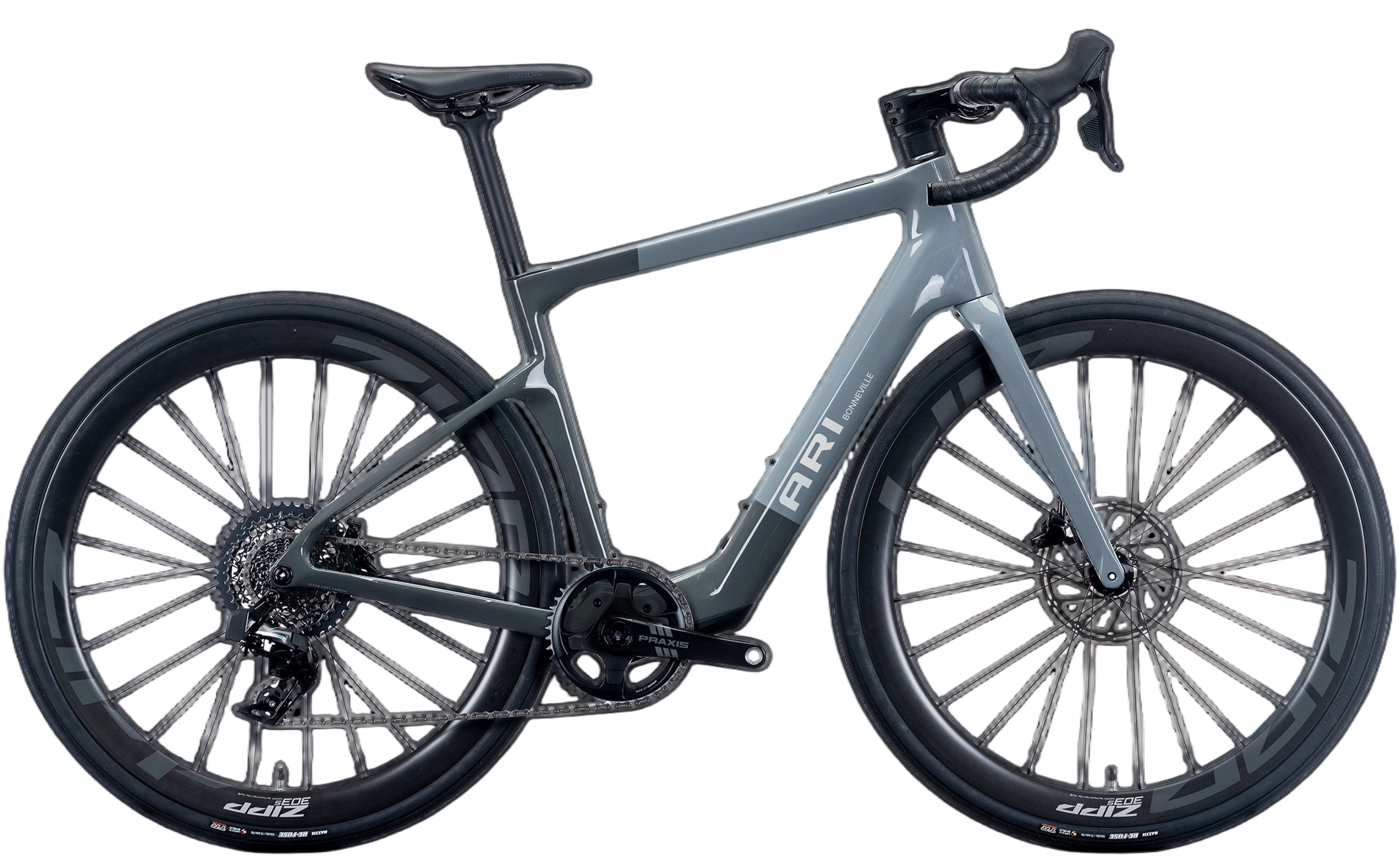 Charcoal black Bonneville Pro road bike side view