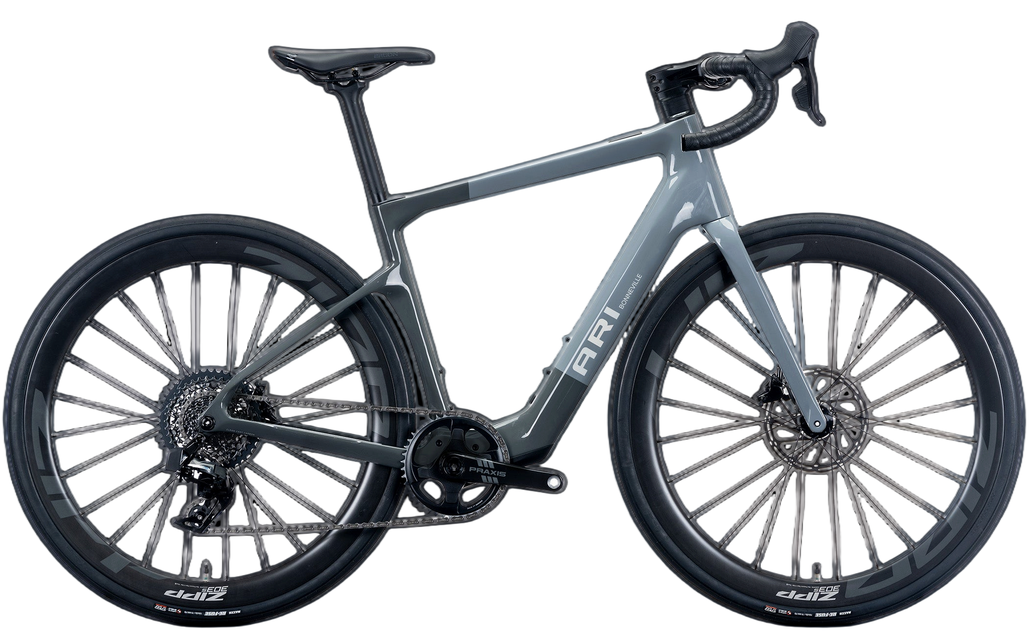 Charcoal black Bonneville Pro road bike side view