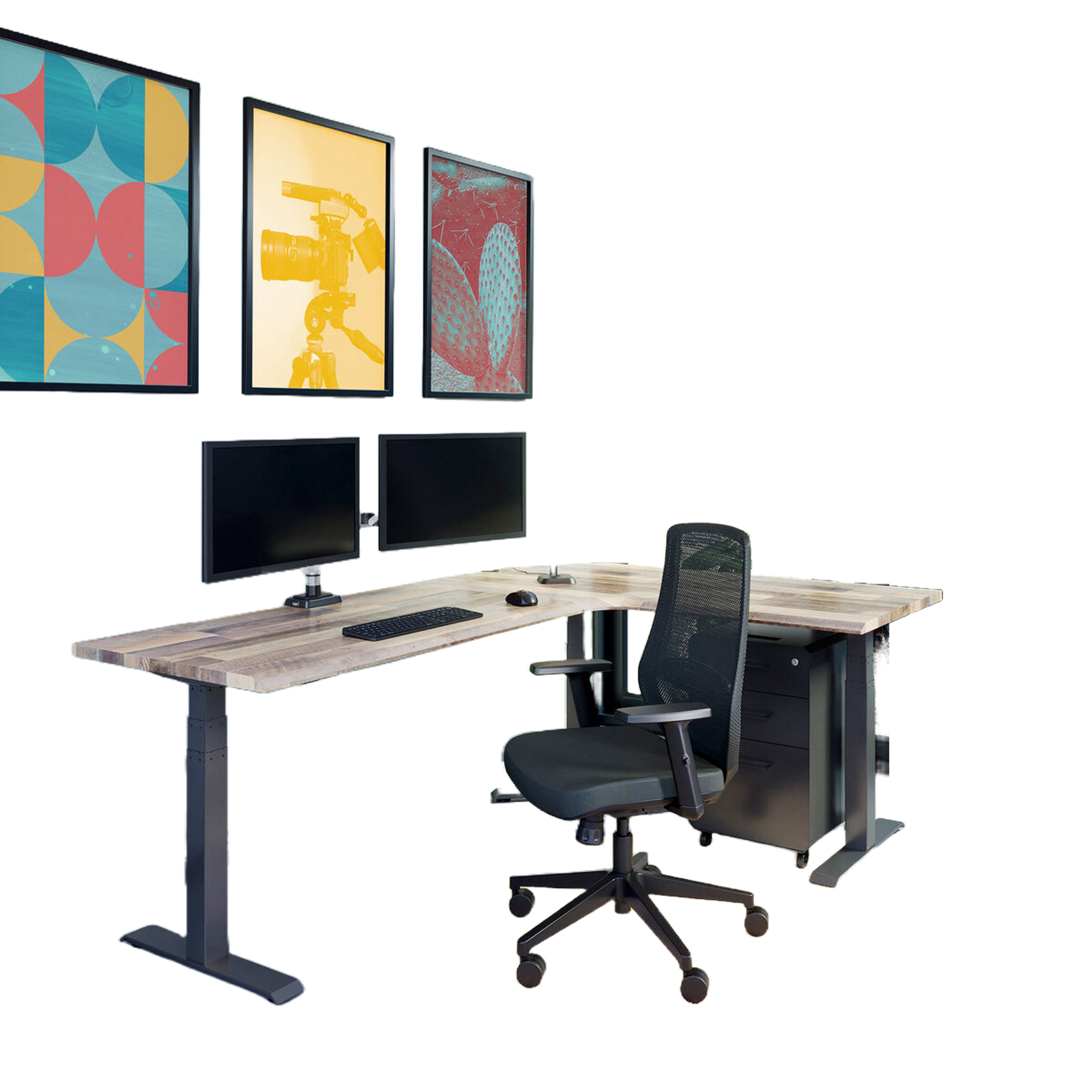 L-Shape Electric Standing Desk 80x60