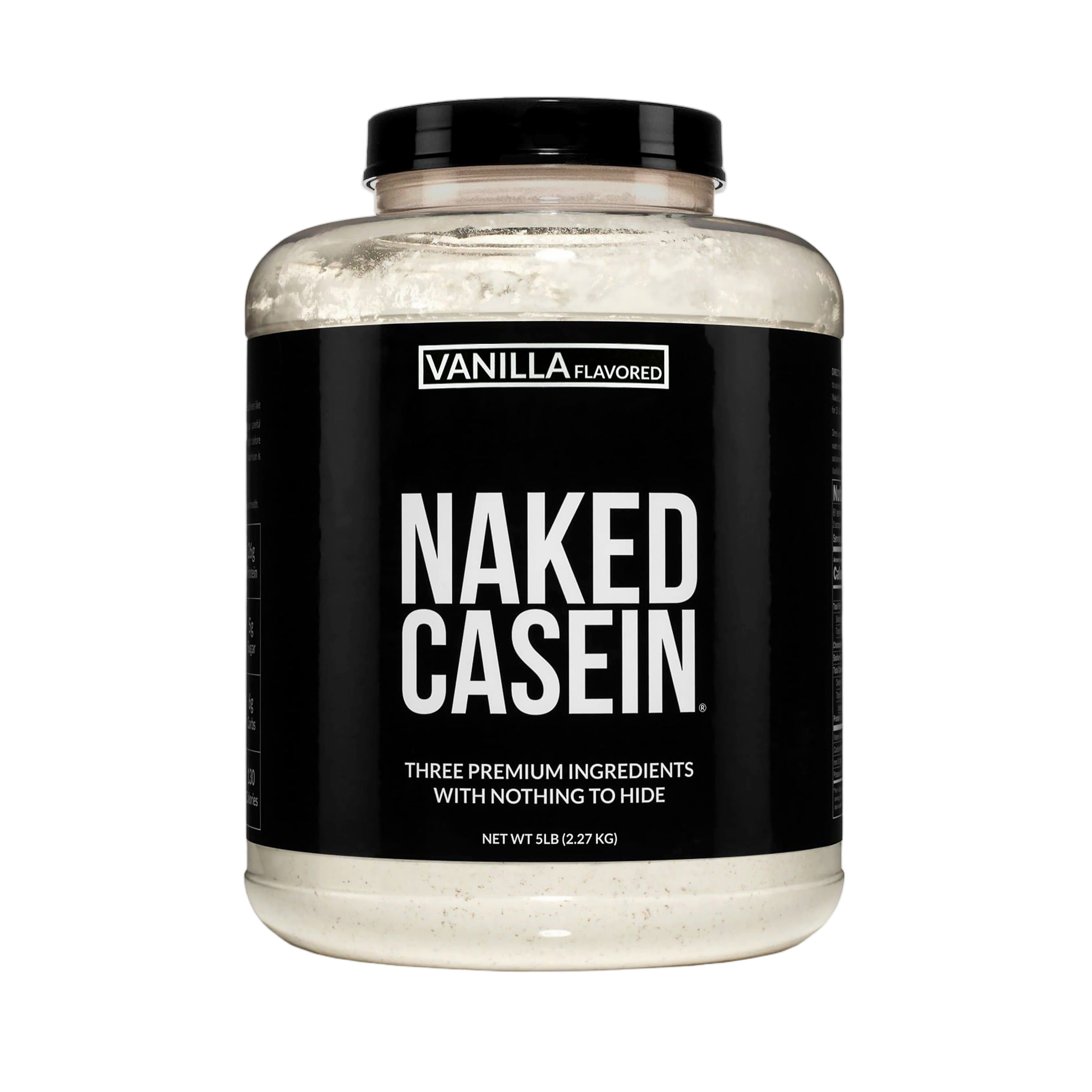 Bag of Naked Vanilla Casein Protein powder, 5lb size