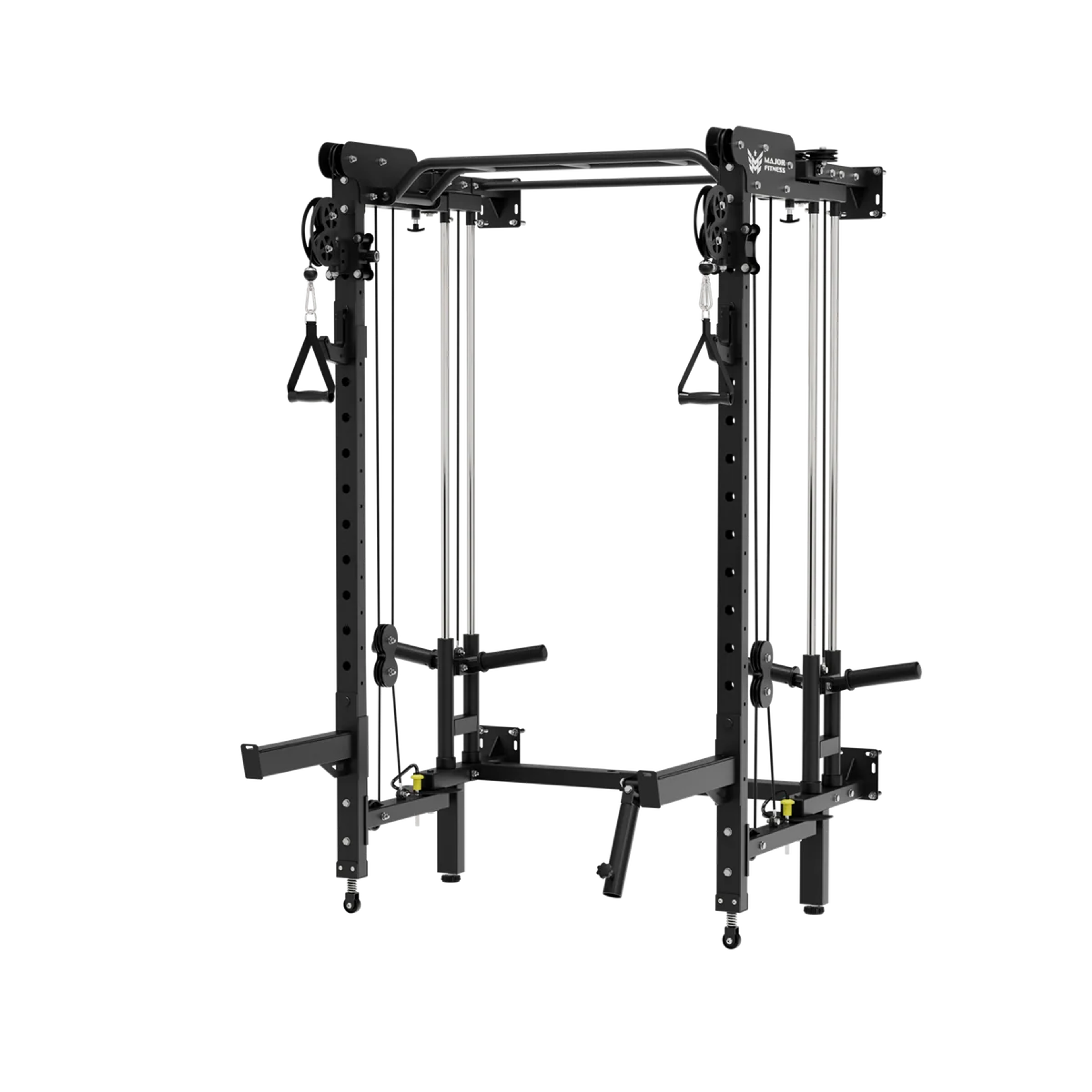 Product image for Major Fitness F35 All-In-One Home Gym Wall-Mount Folding Power Rack in Tactical Black