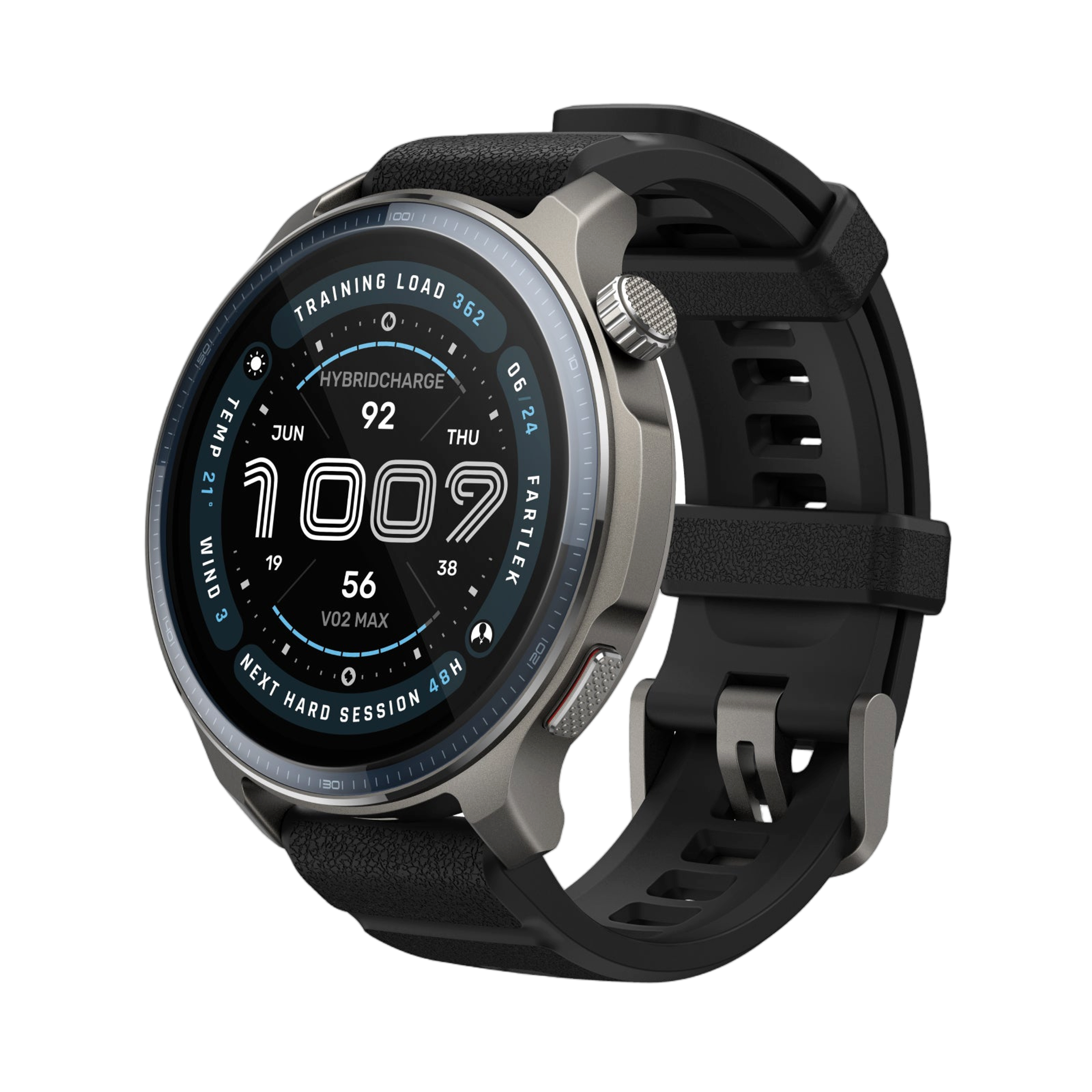 Amazfit Balance 2 smartwatch with black band and round display