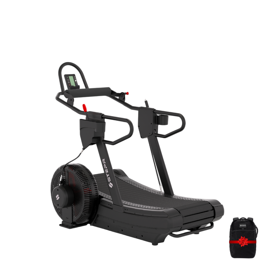 Front view of STEPR Treadsled XL VPR curved treadmill