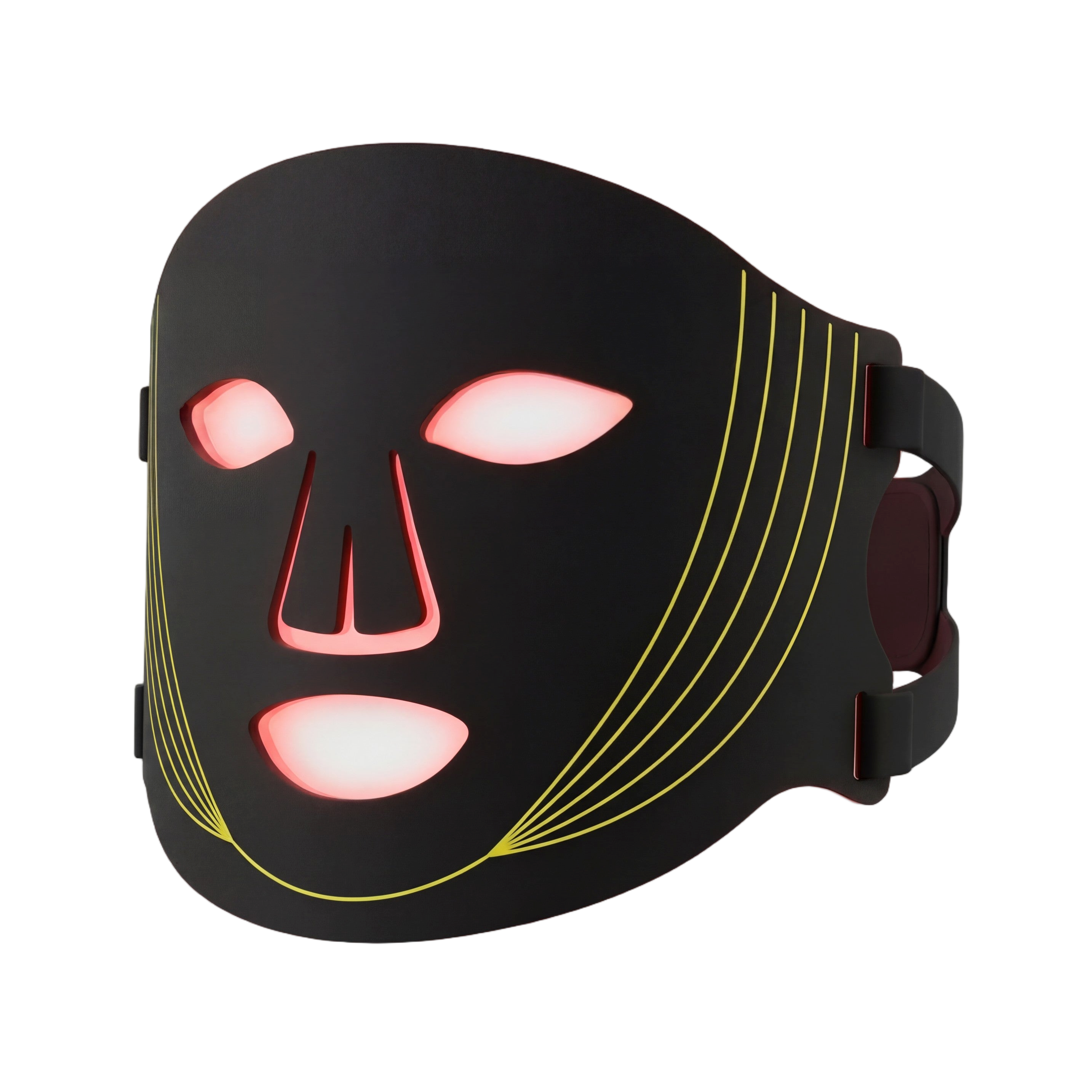 Person wearing red light therapy face mask