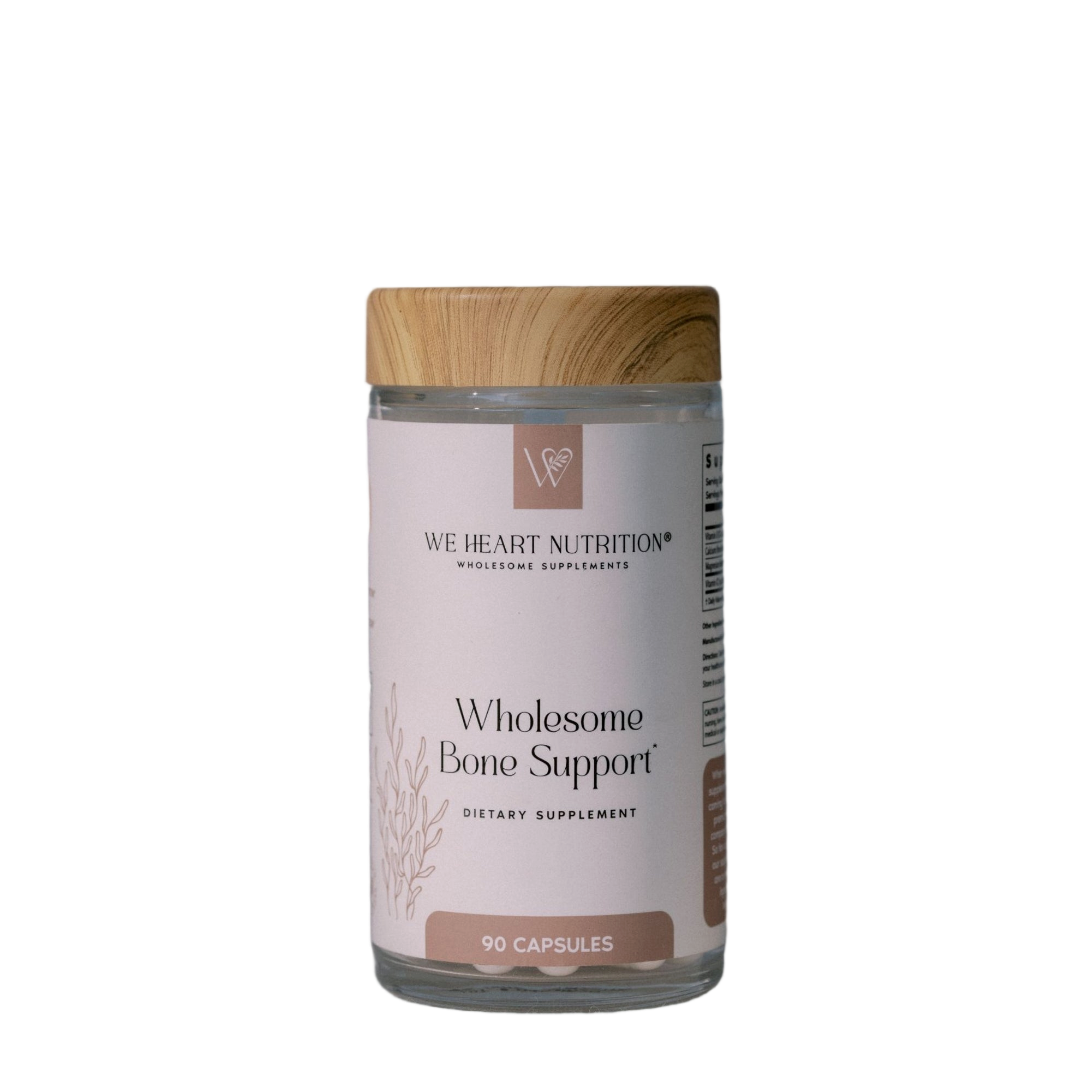 Wholesome Bone Support supplement bottle front label