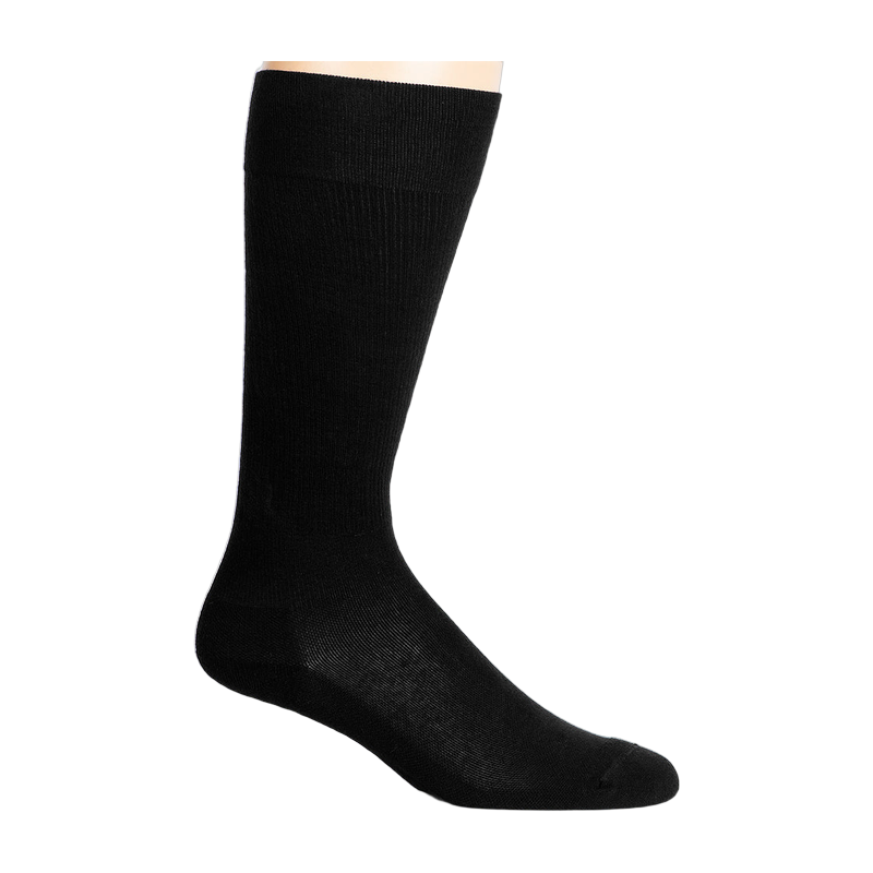 Solid Black Cotton Compression Socks