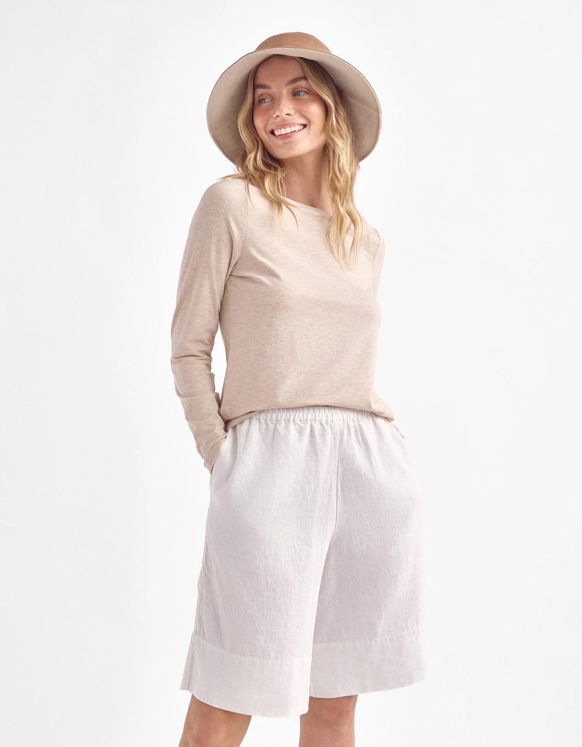 Resort Wide Brim Sun Hat UPF 50+ in Cinnamon / Beige