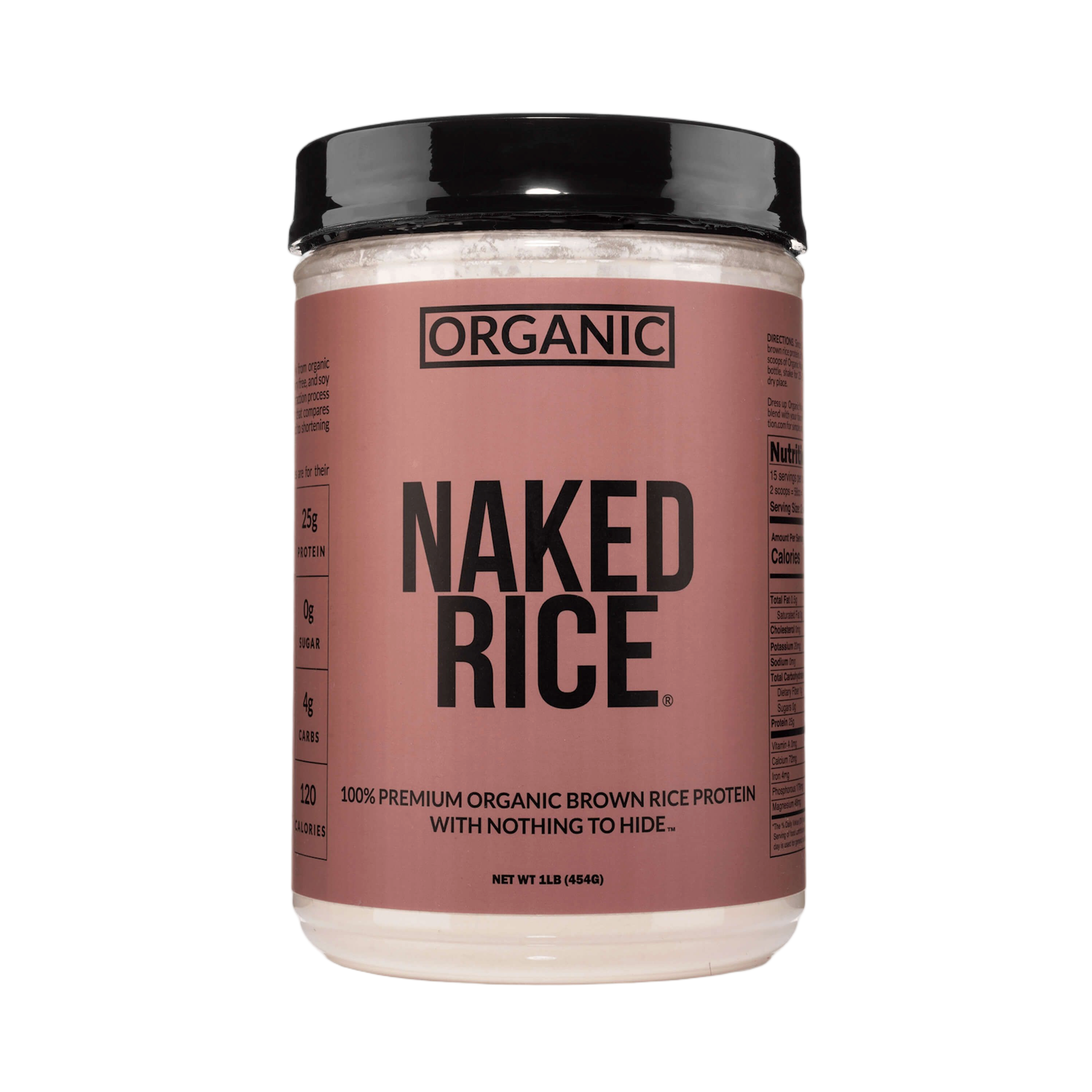 Bag of Naked Rice organic brown rice protein powder, 1 lb