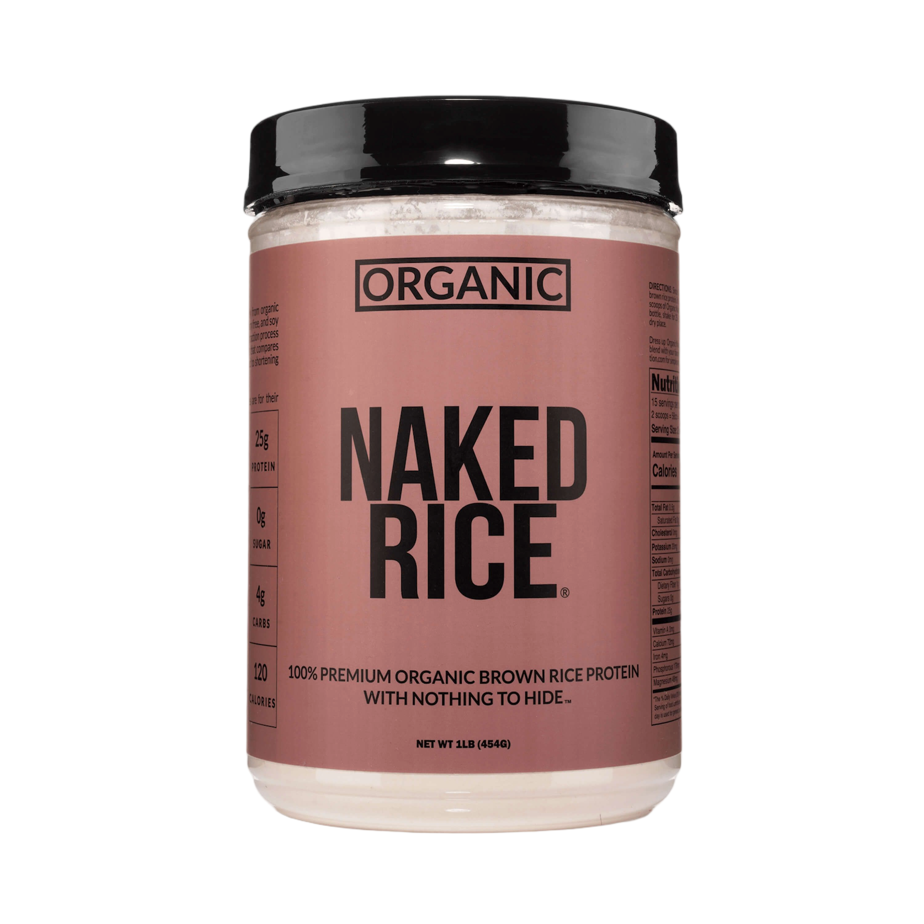 Bag of Naked Rice organic brown rice protein powder, 1 lb