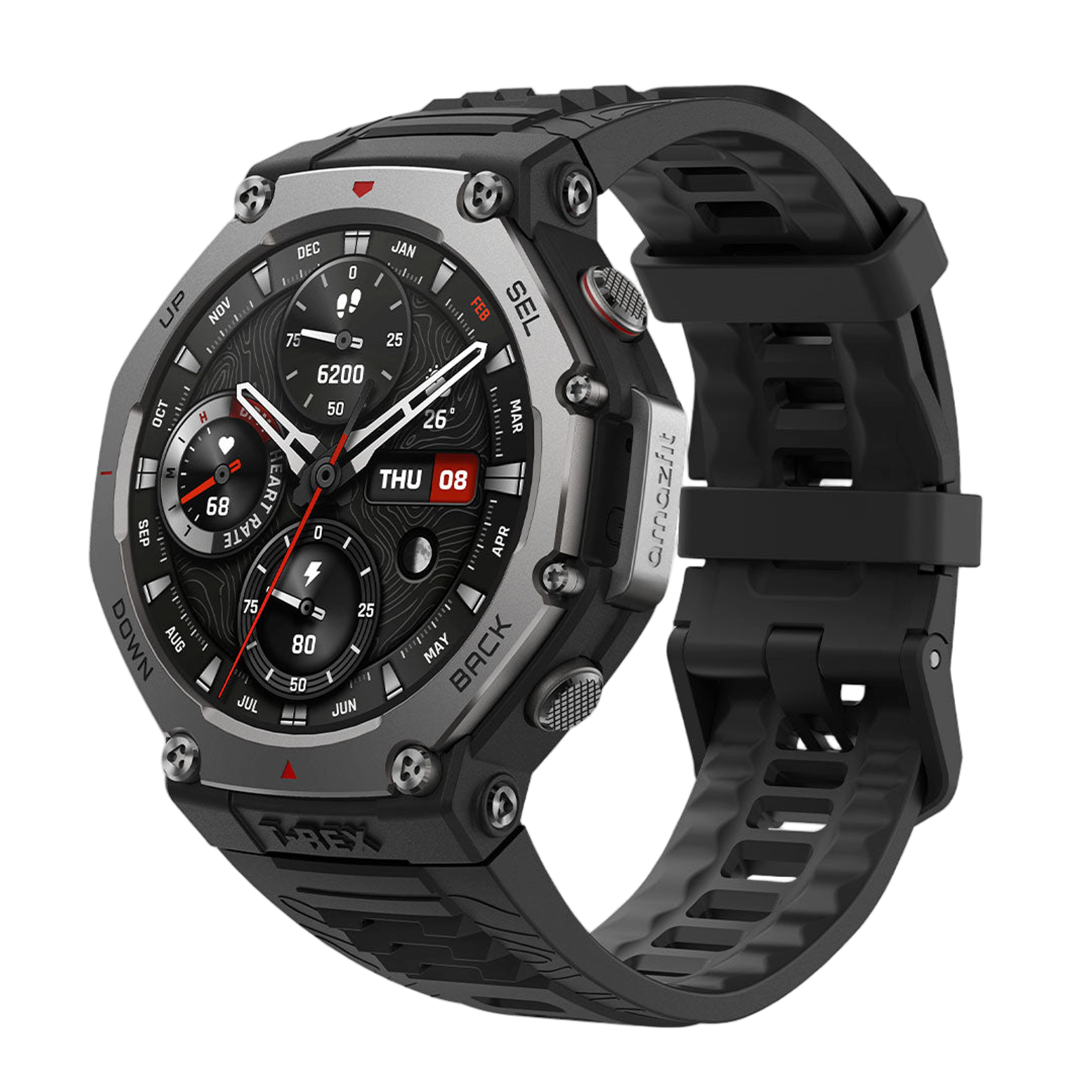 Amazfit T-Rex 3 smartwatch shown in product gallery box