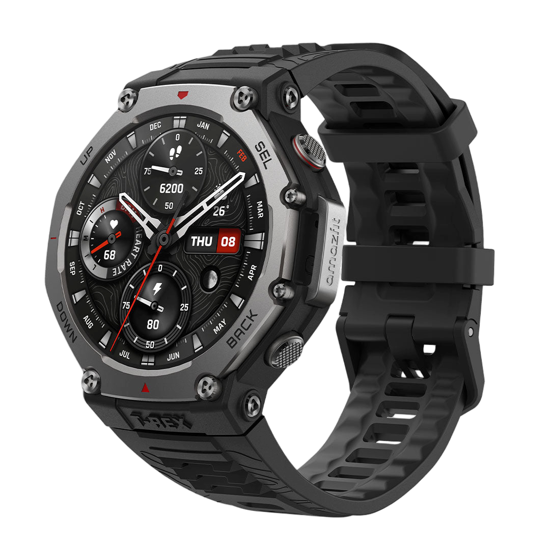Amazfit T-Rex 3 smartwatch shown in product gallery box
