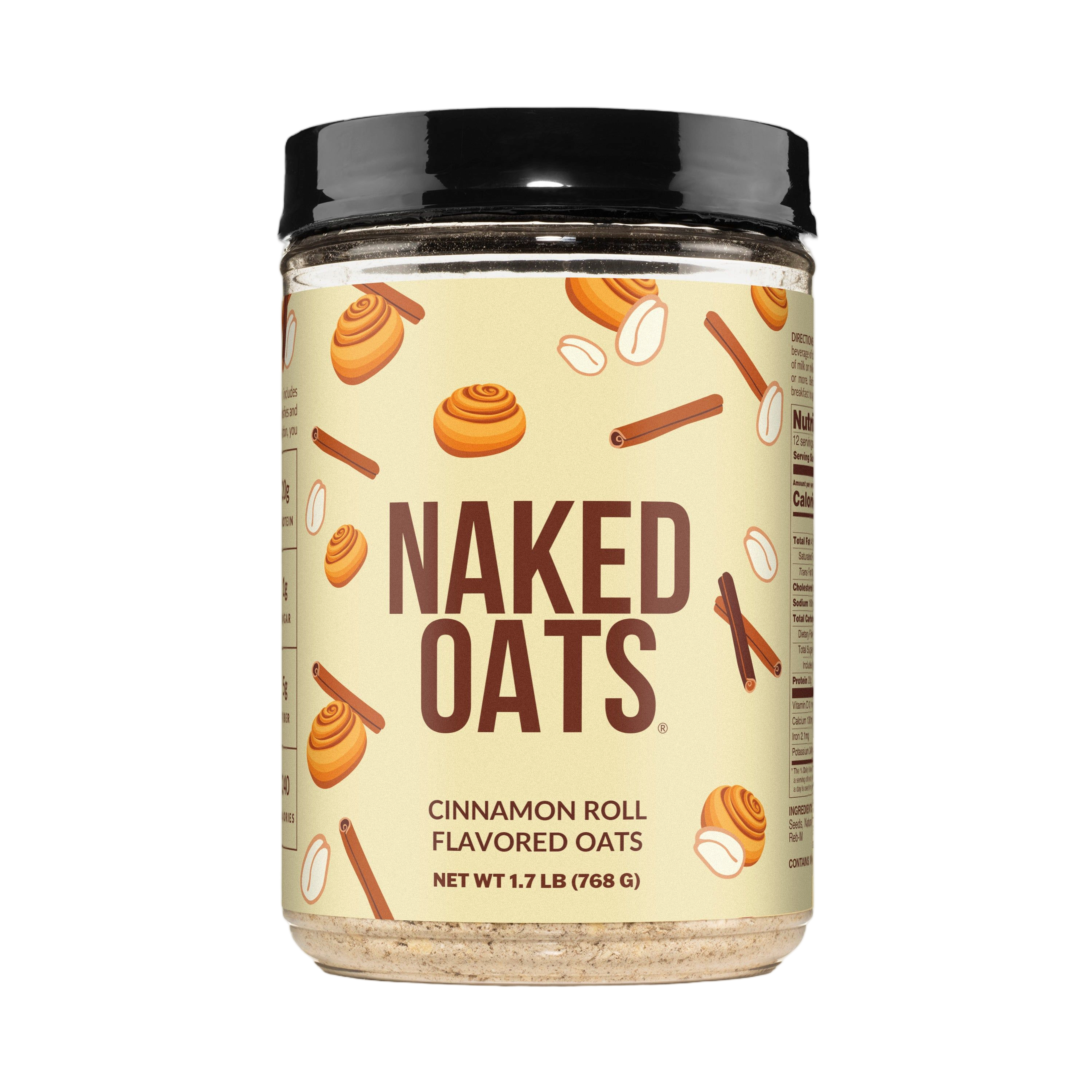 Bag of Naked Oats Cinnamon Roll protein oats