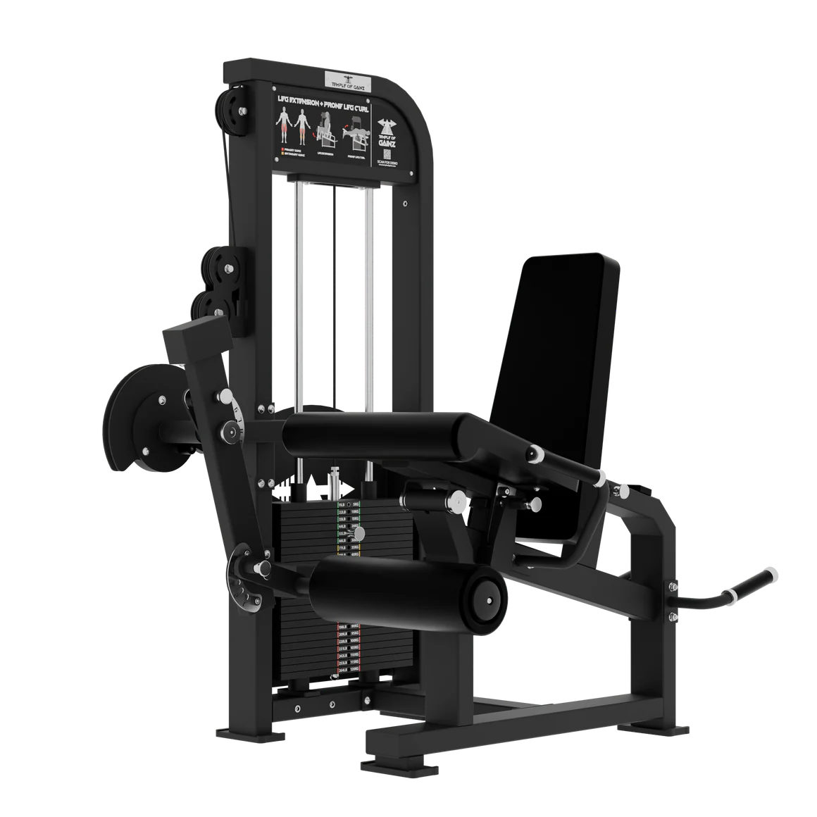 SELECTORIZED LEG EXTENSION + PRONE LEG CURL MACHINE VERSION 3