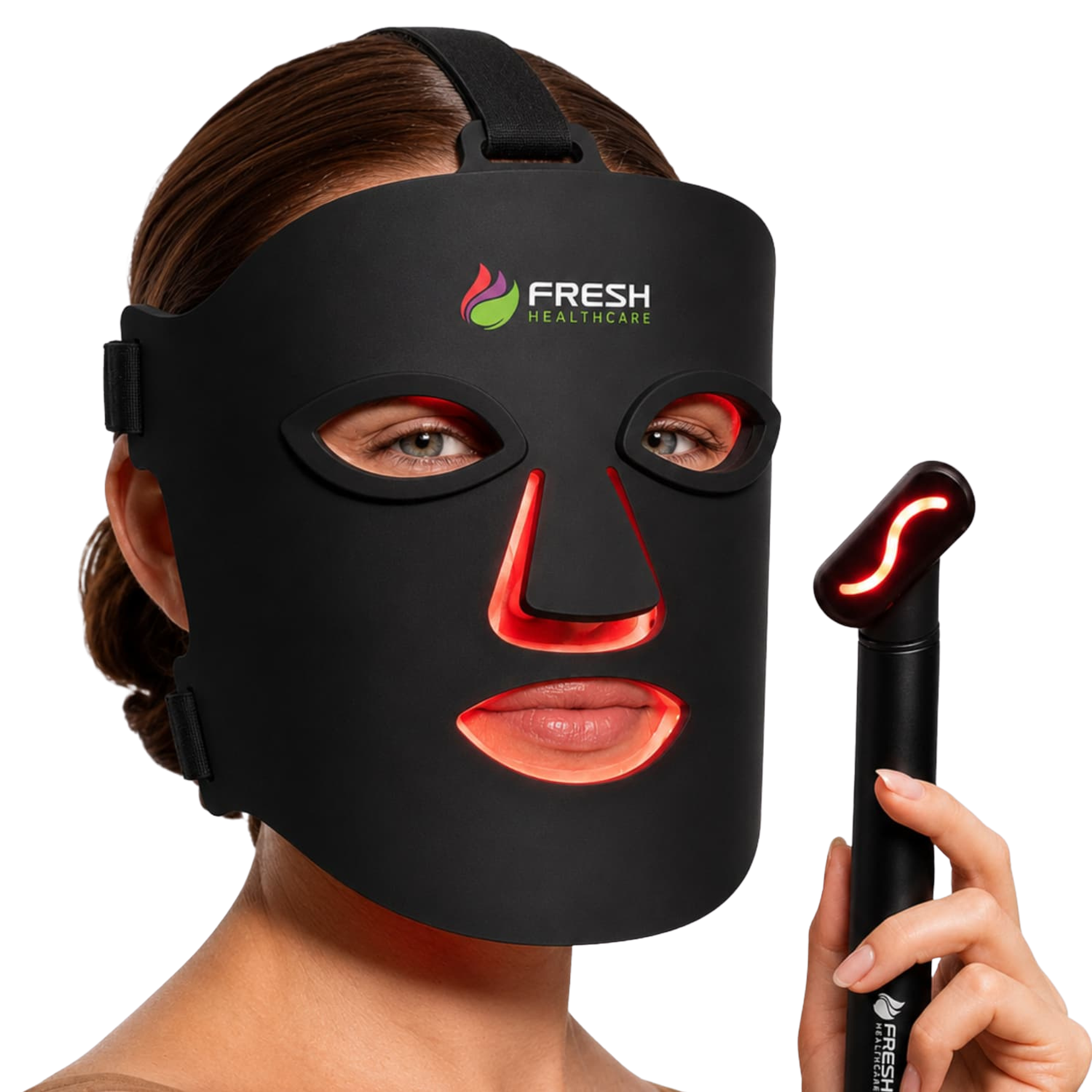 Fresh Healthcare Red Light Face Mask & Wand Kit with Cooling Gel Insert